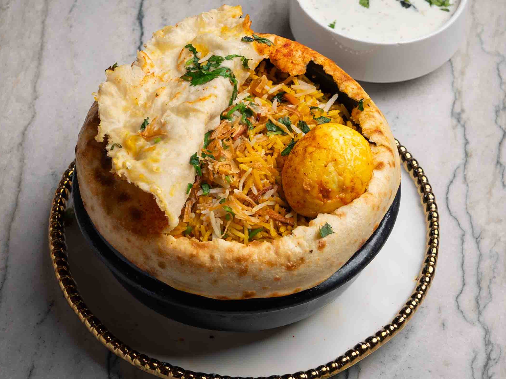 Egg Parda Biryani.