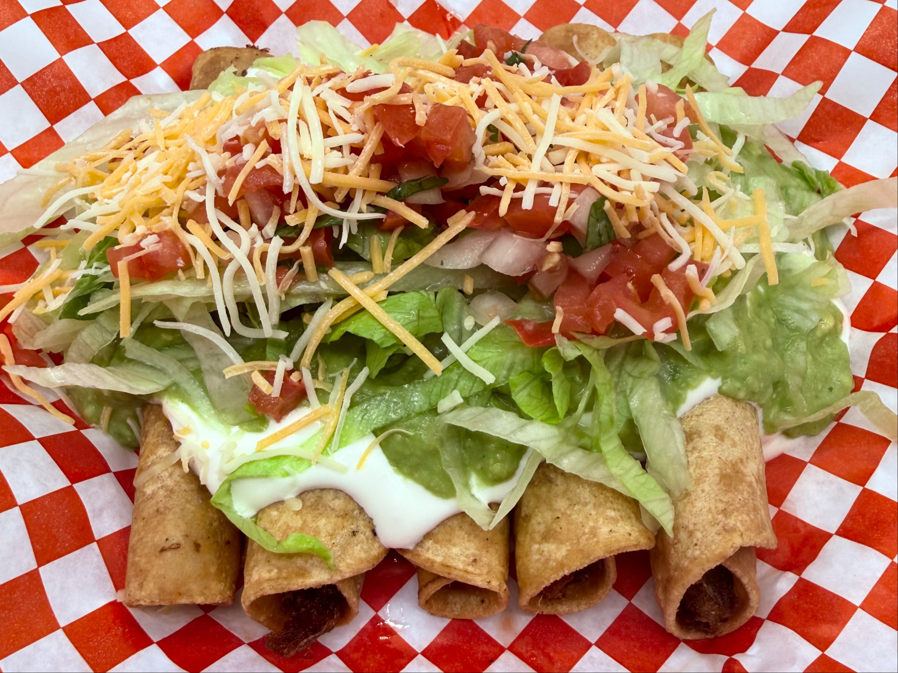 5 Rolled Tacos.