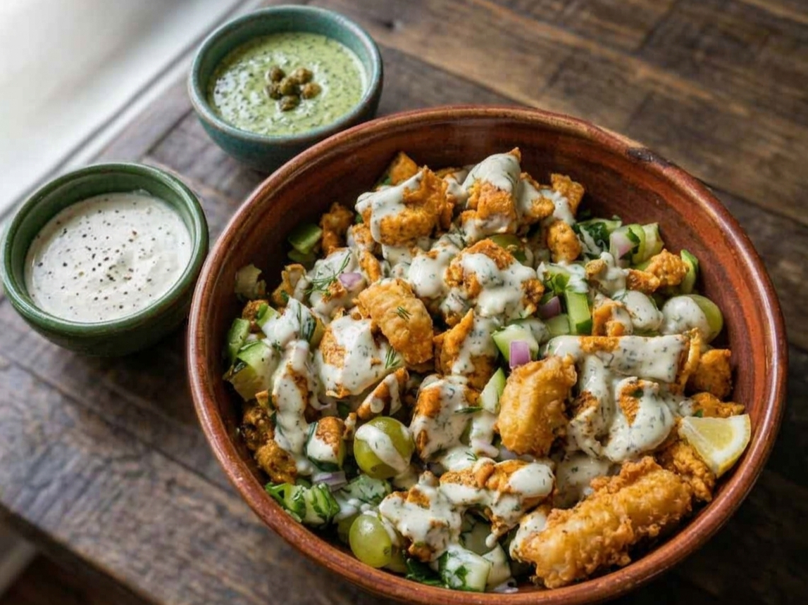 Fried Fish Salad.