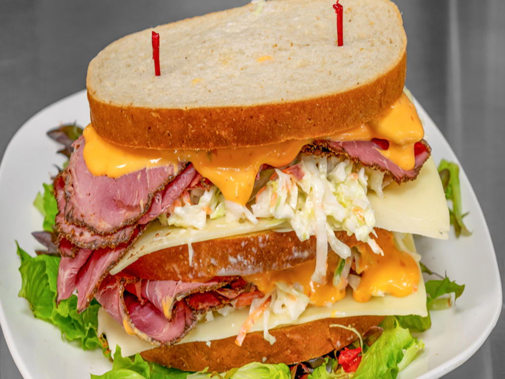 Pastrami & Swiss Sloppy Joe.