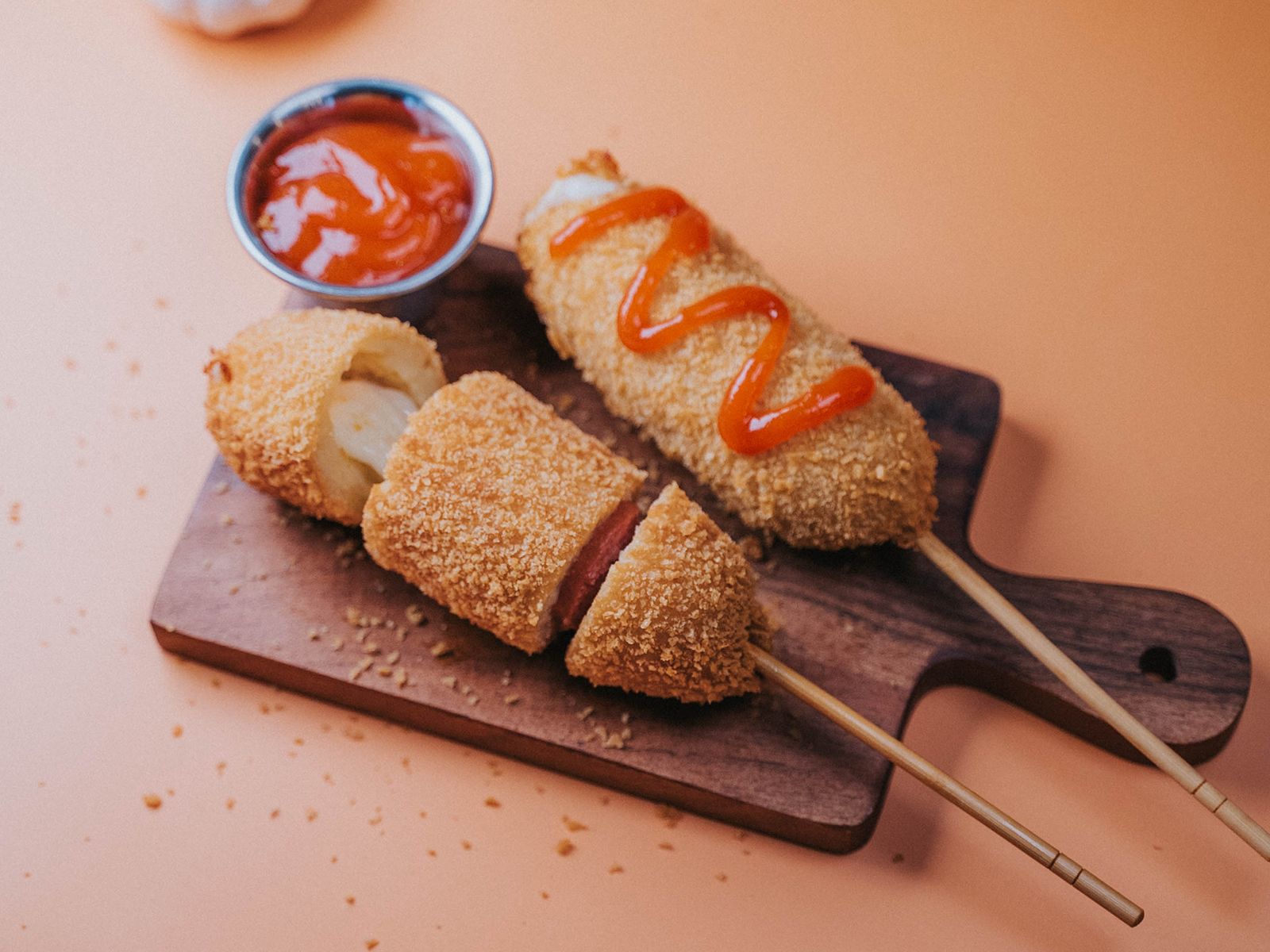 Korean Cheese Corn Dog.