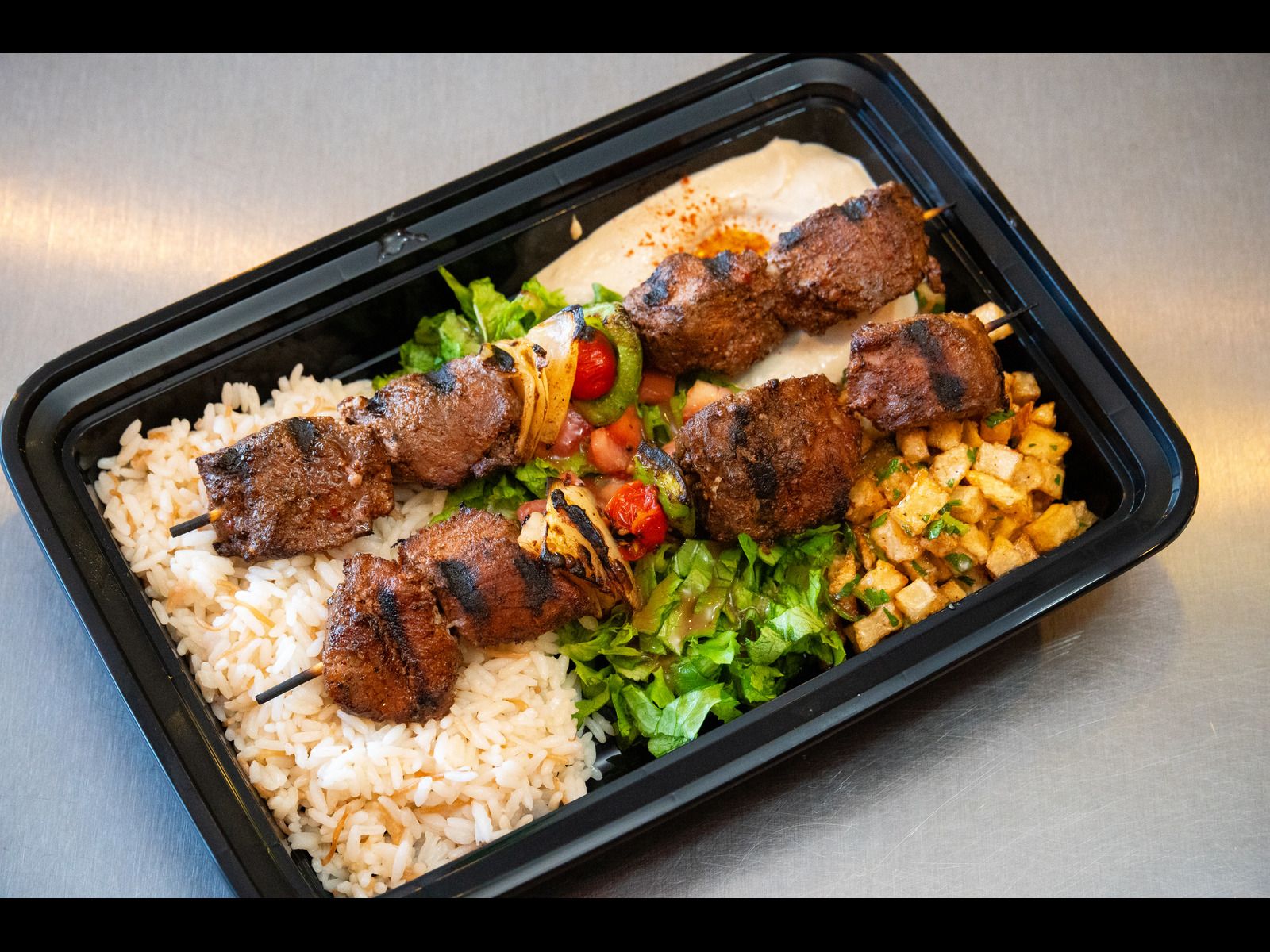 Lamb Kabob Plate.