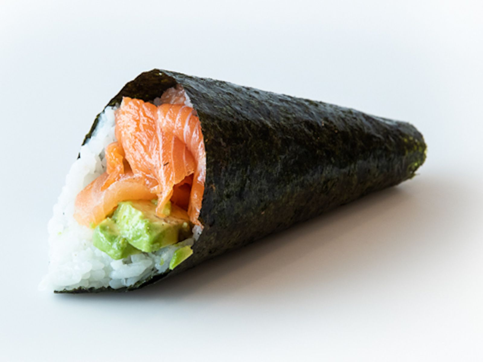 Spicy Salmon Hand Roll.