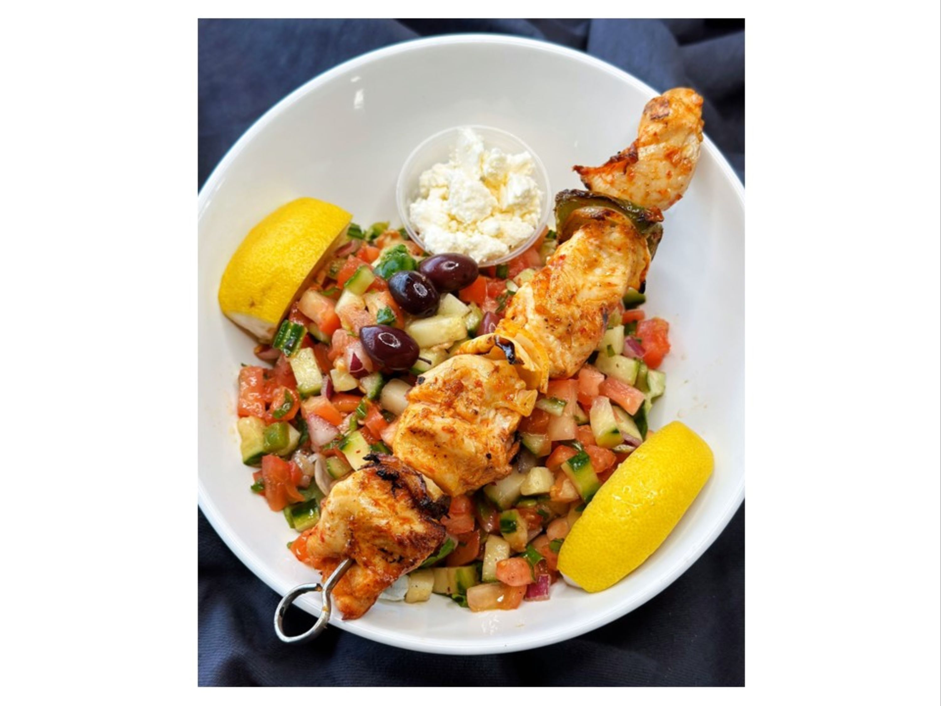 Shepherd Salad W/Chicken Kebab.