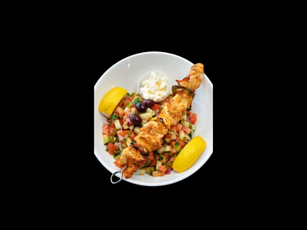 Shepherd Salad W/Chicken Kebab.