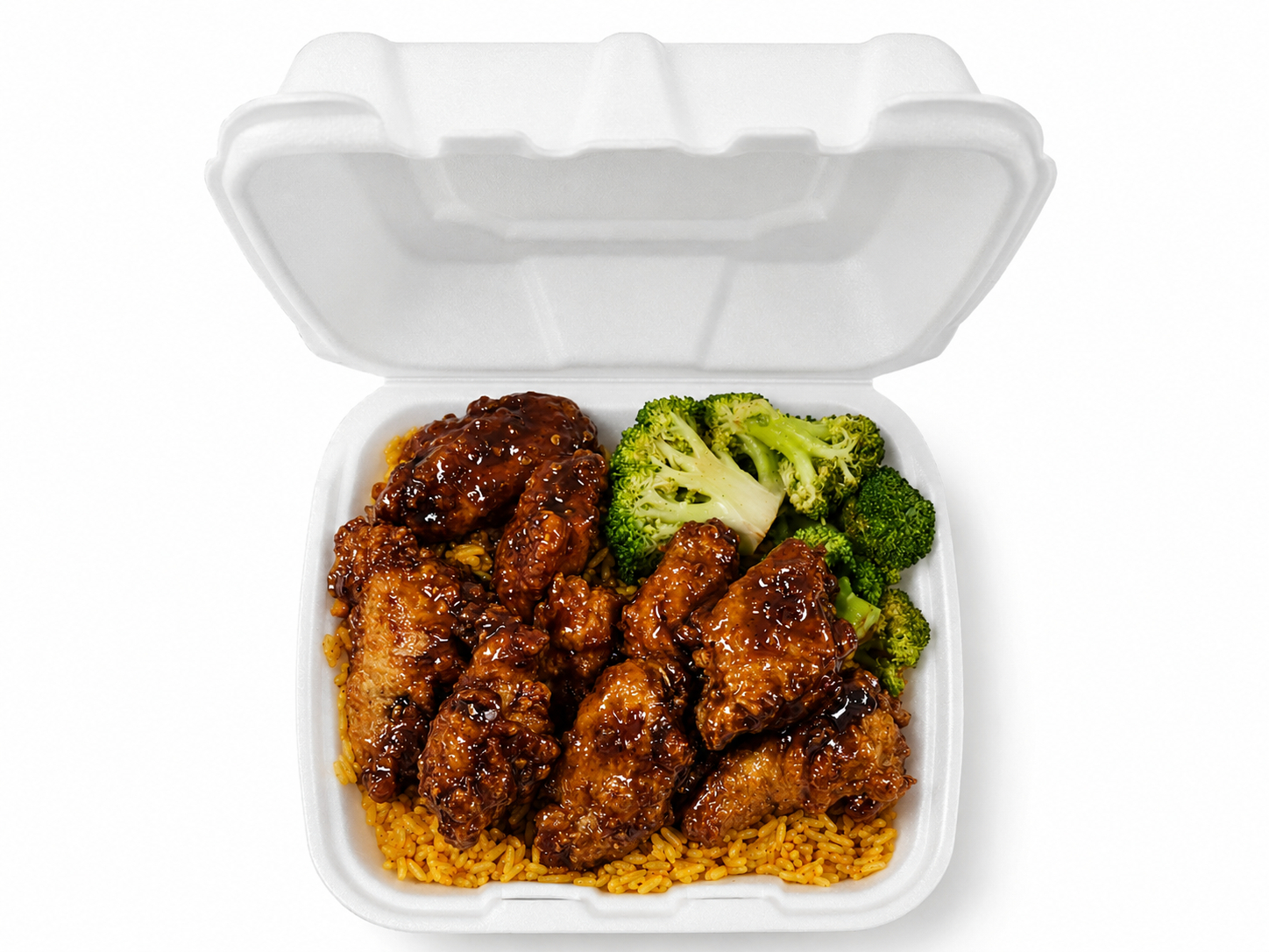 Jerk BBQ Wing Fried Rice Platter.