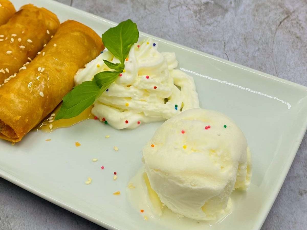Fried Bananas W/ Ice Cream.