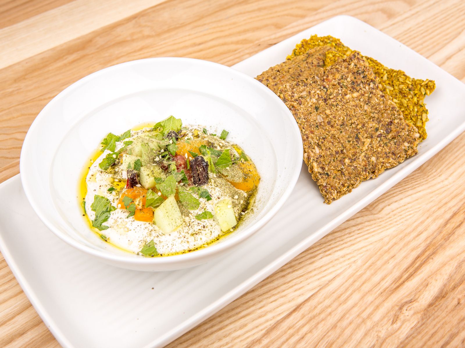 Labneh and Crackers.