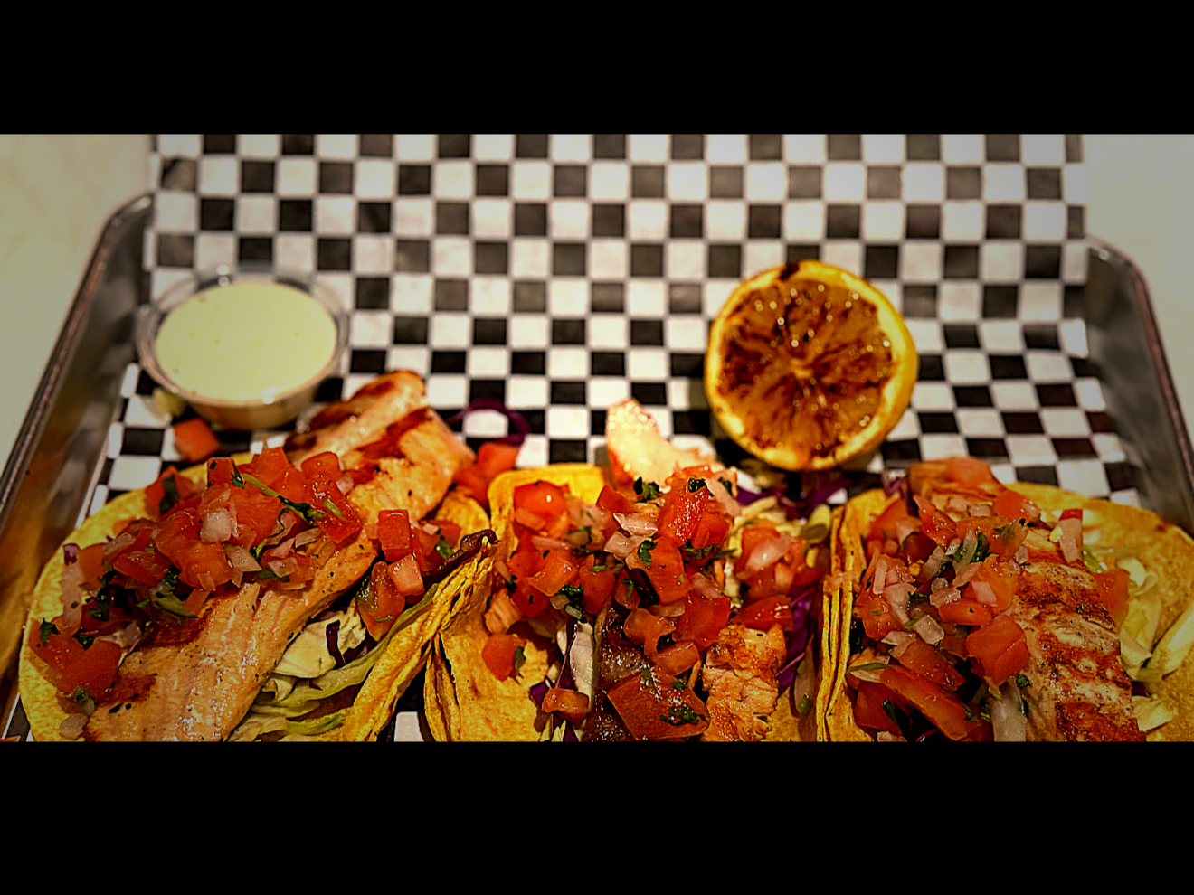 Salmon Tacos.