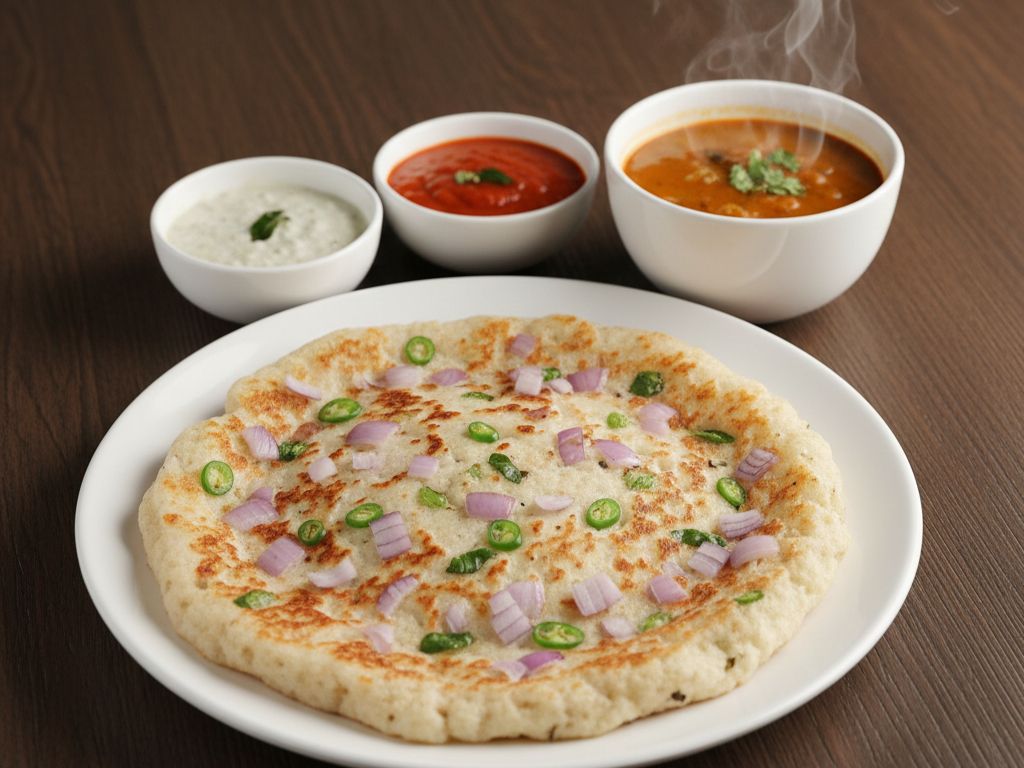 Onion Chilli Uthappam.