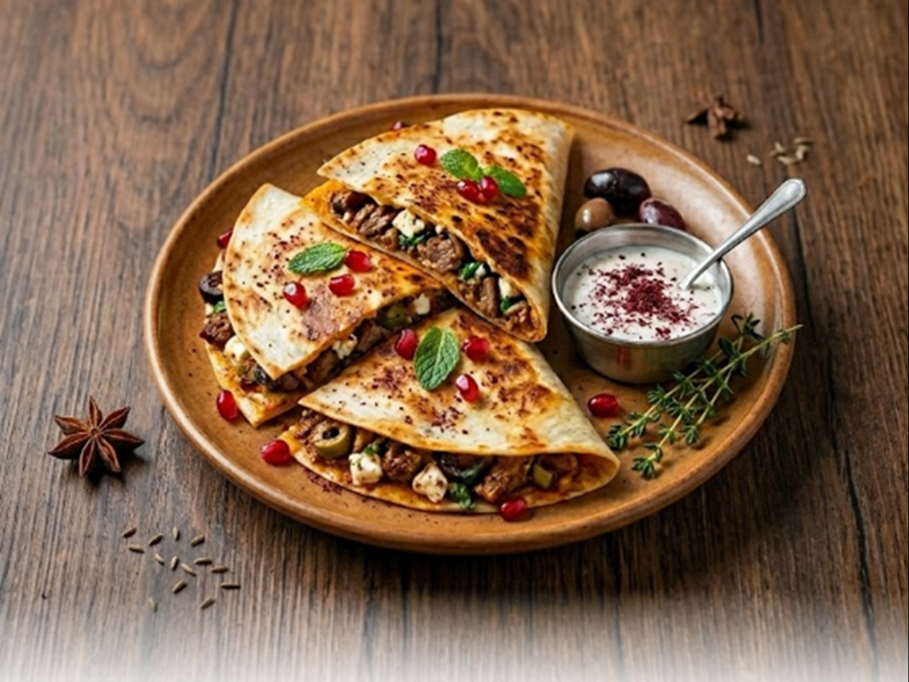 Mediterranean Lamb Quesadilla.