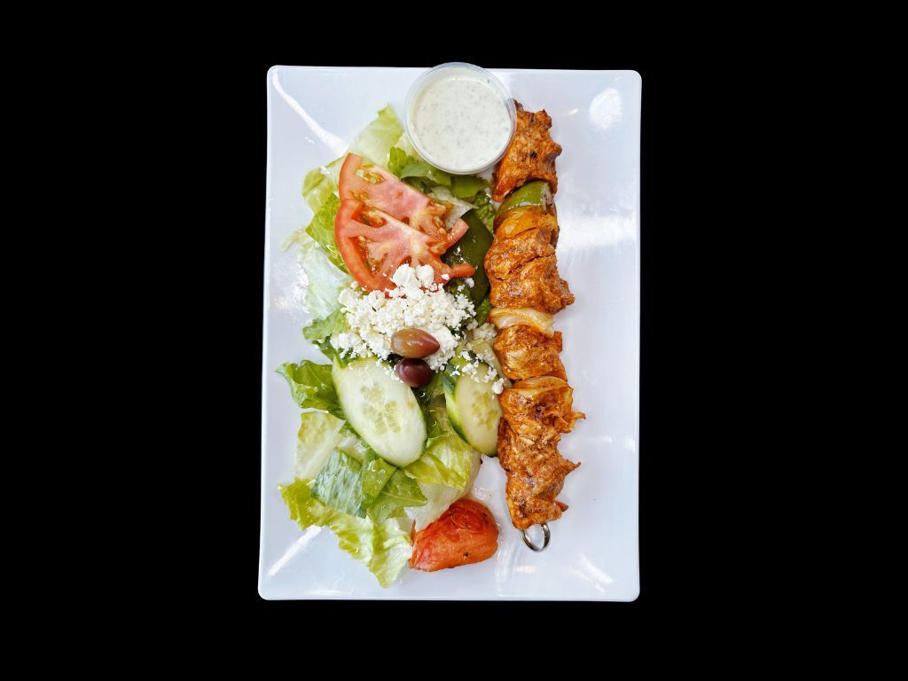 Tandoori Chicken (1 Skewer) Over Salad.