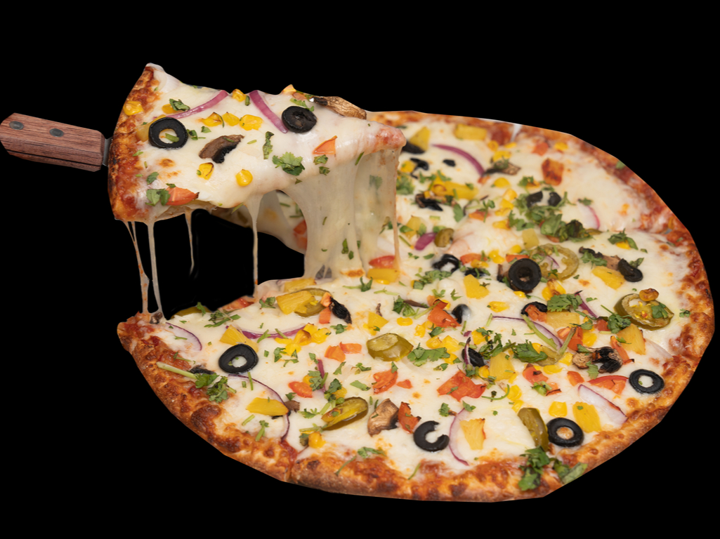 Indian Garlic Veggie Pizza.