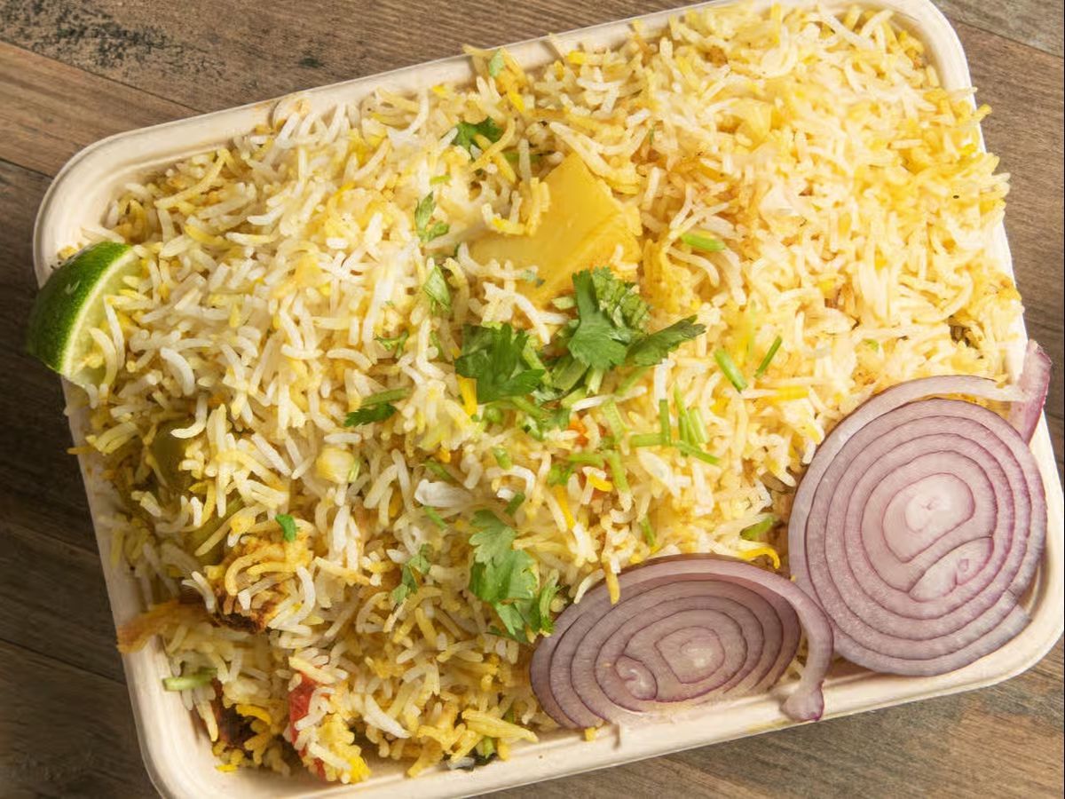 Hyderabadi Vegetable Dum Biriyani.