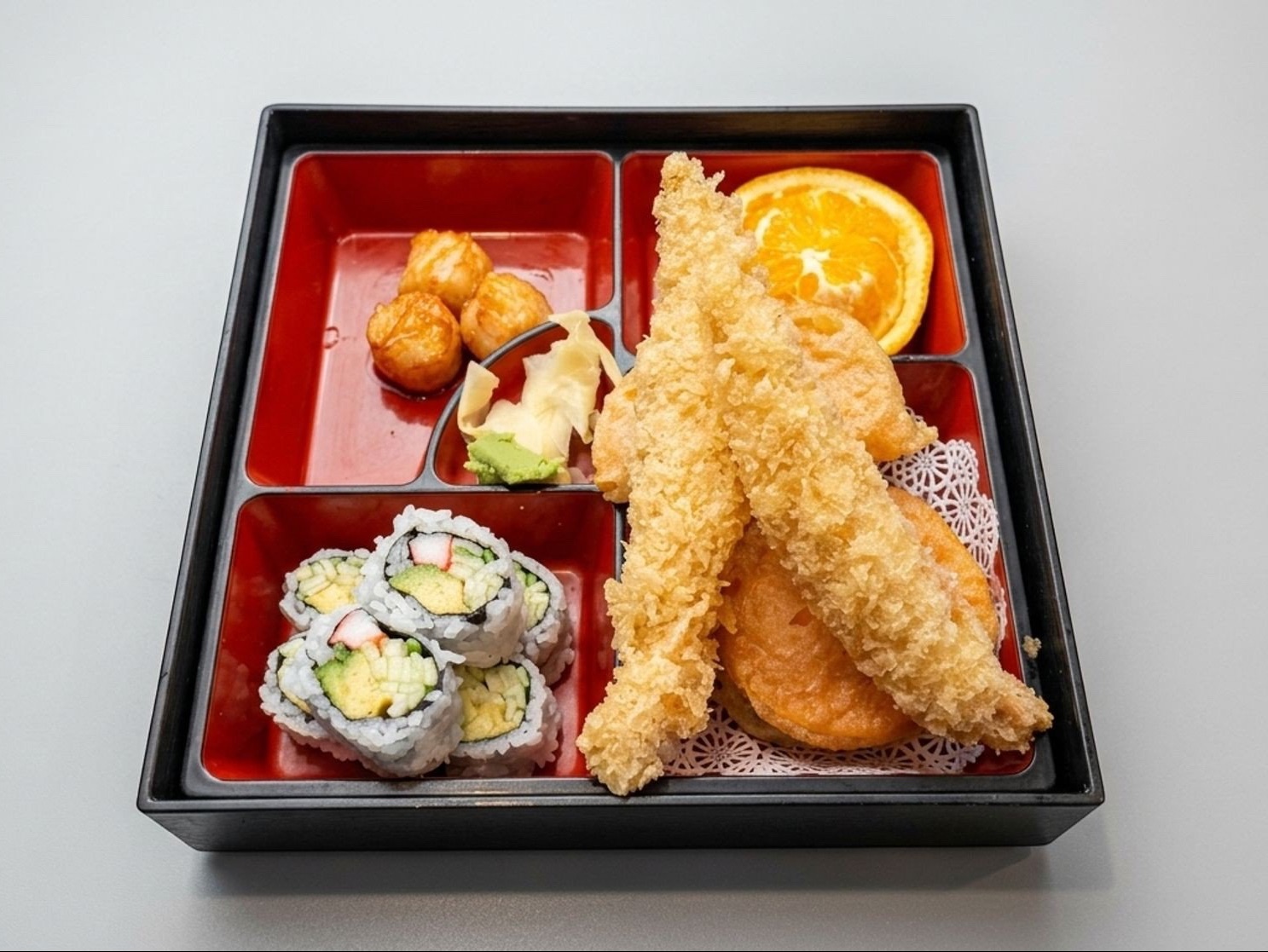 Chicken & Vegi Tempura Bento.