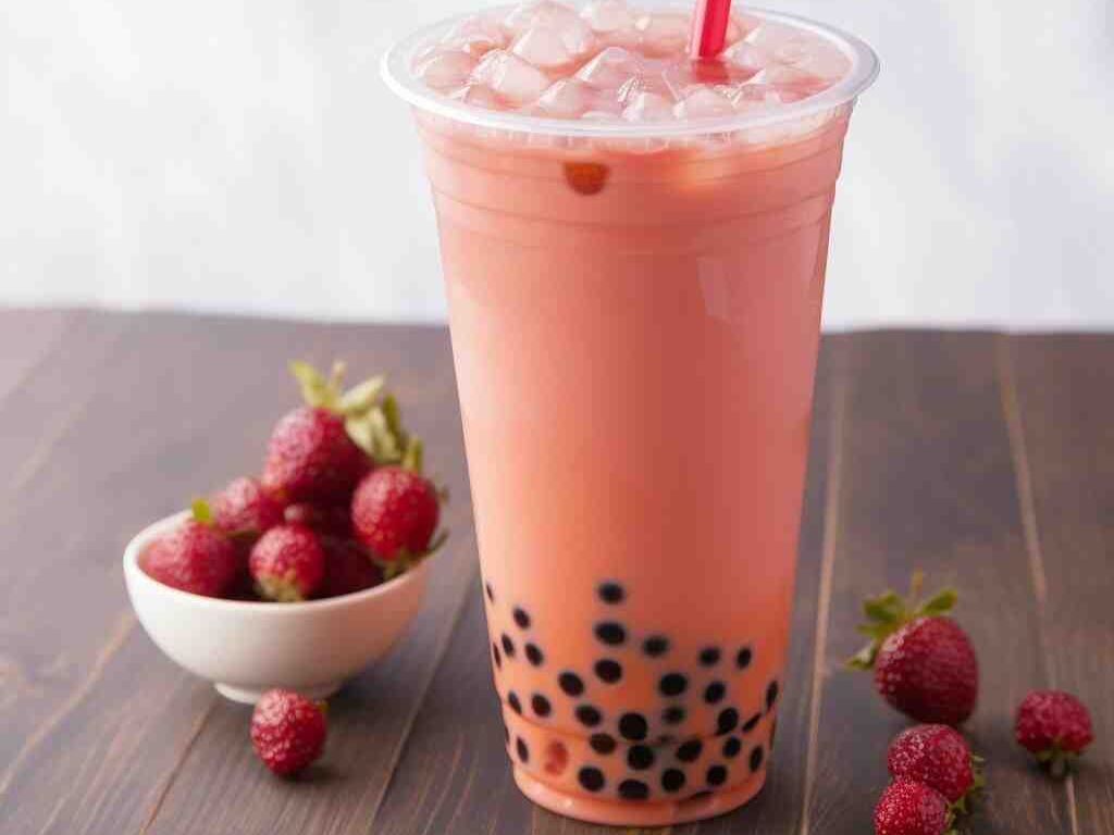 Strawberry BOBA Tea.