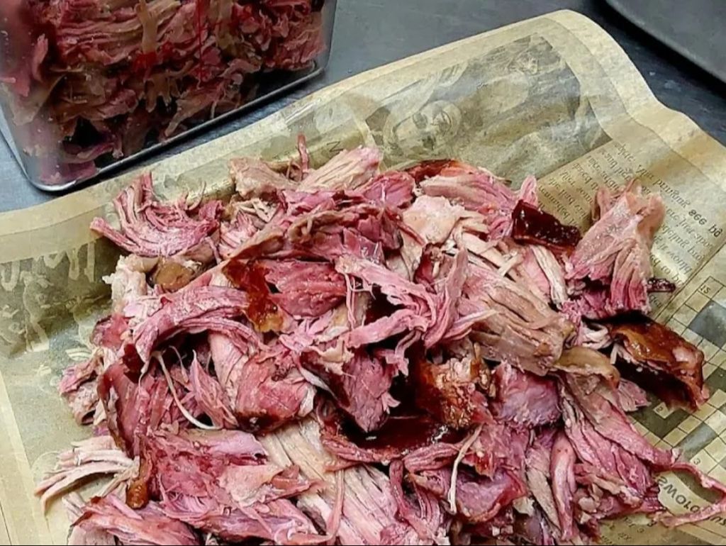1 LB PULLED PORK.