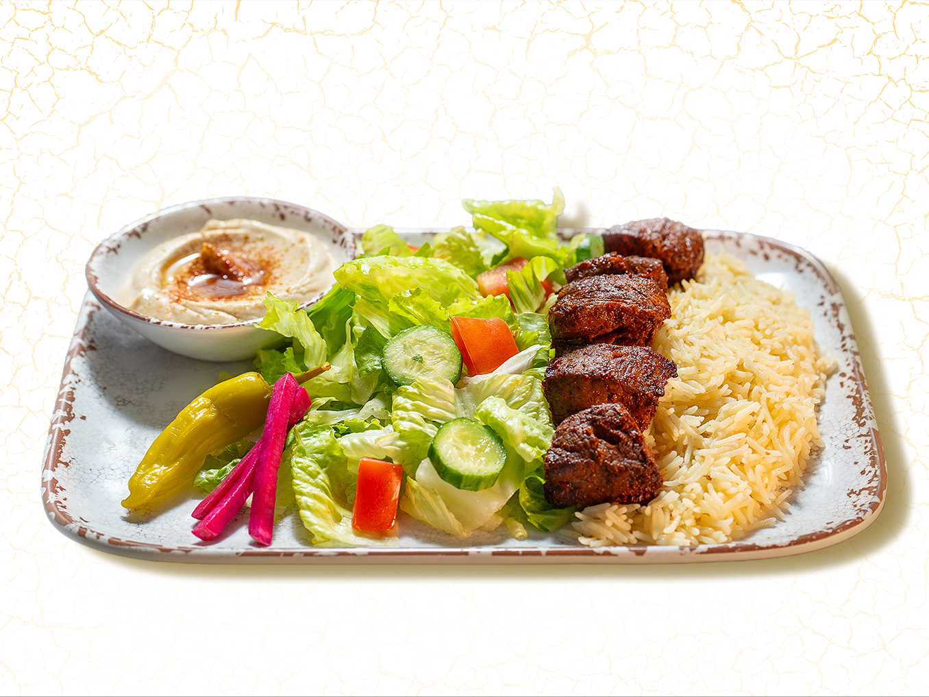 Beef Kebab Plate.