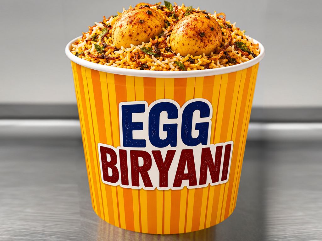 Bucket Egg Biryani.