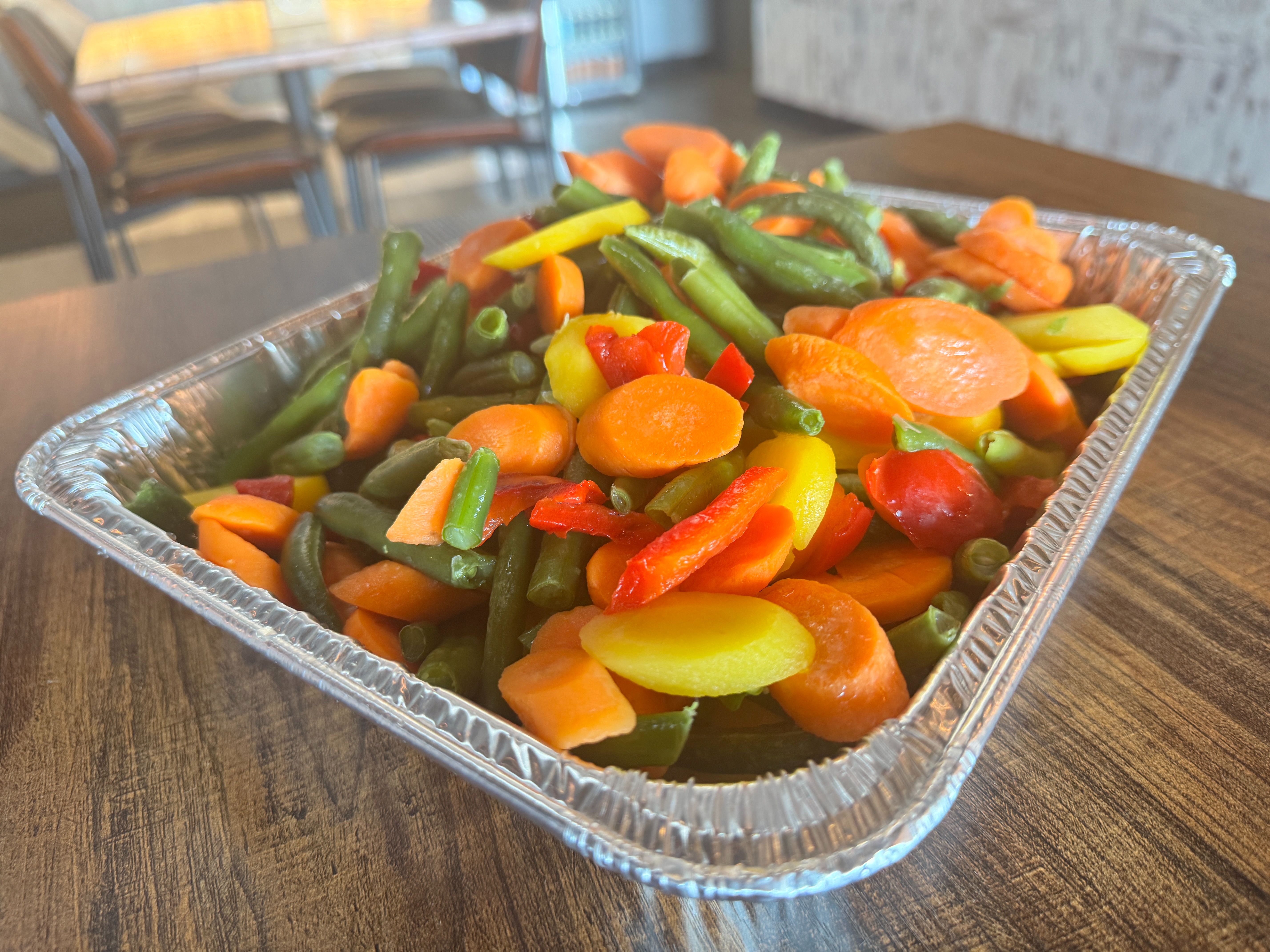 1/2 Pan Steamed Veggies.