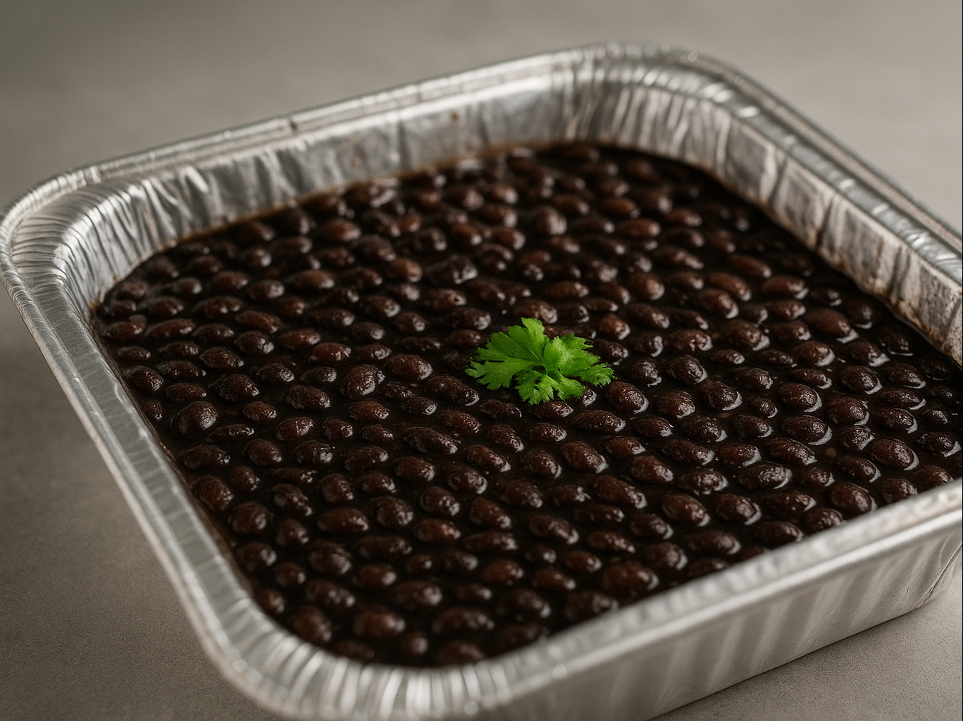 Black beans tray.