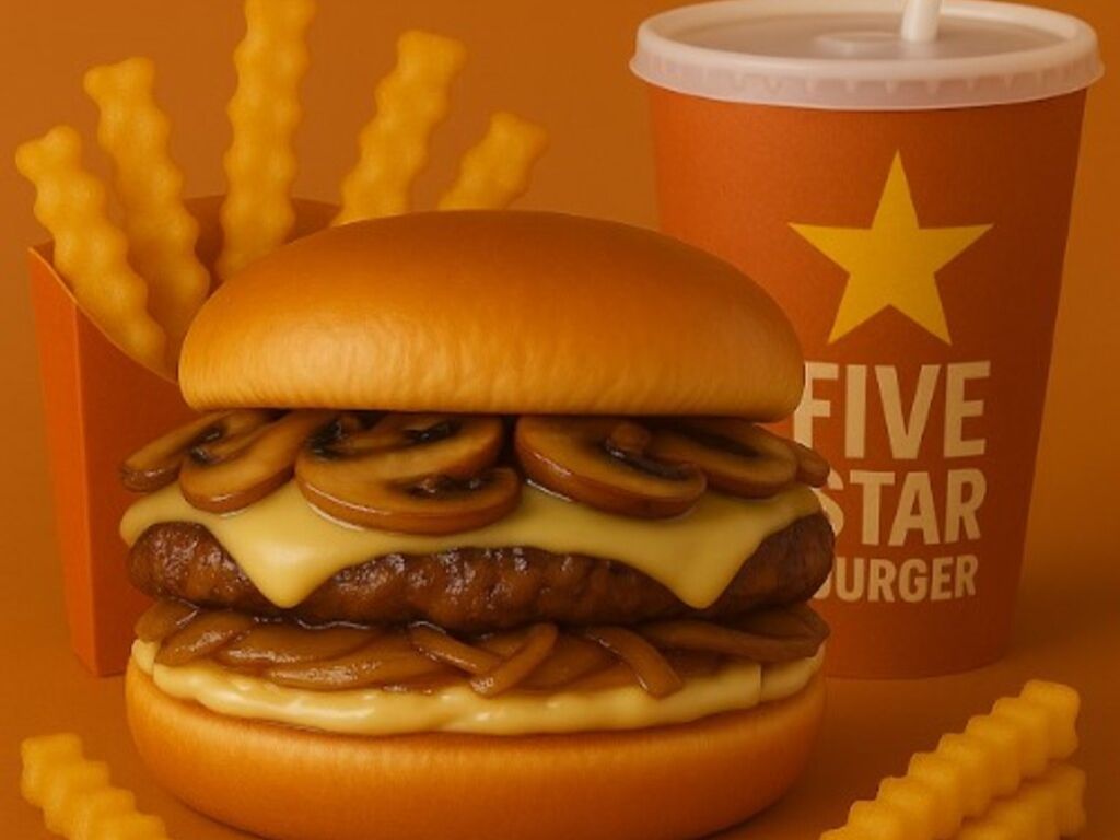 10.Mushrooms Swiss Burger Combo.