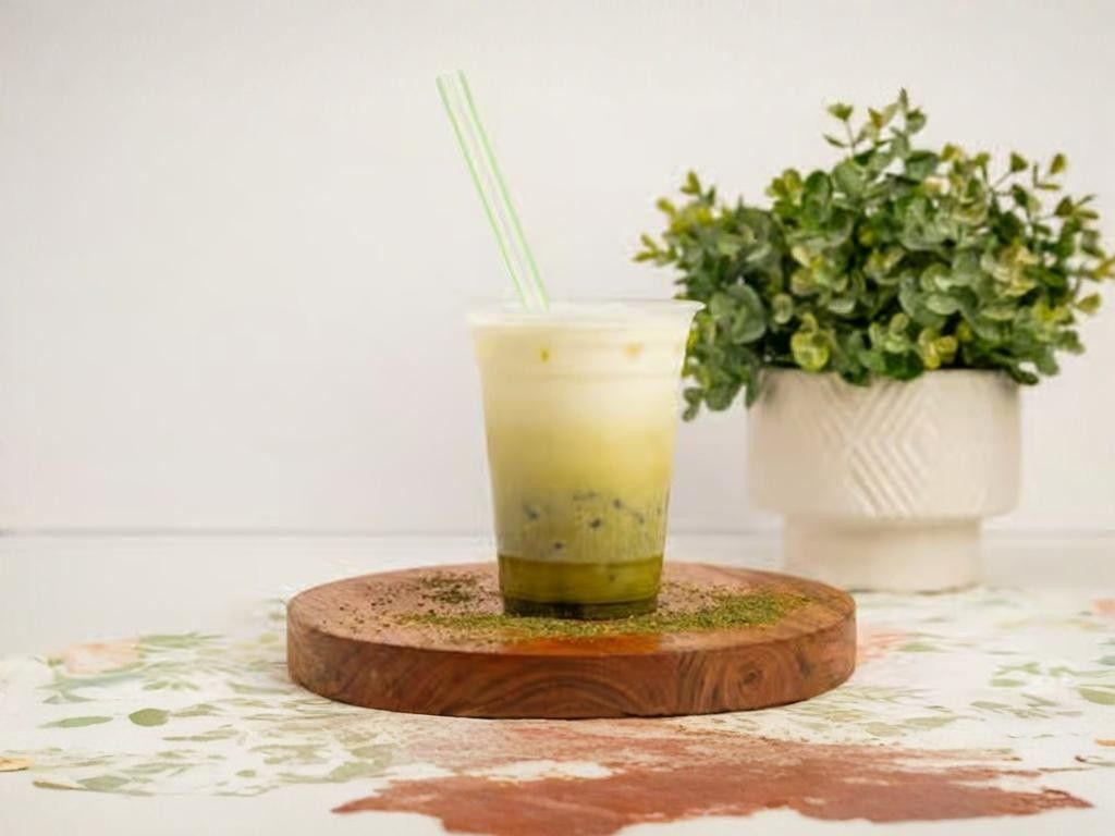 N38. Matcha Milk Tea.