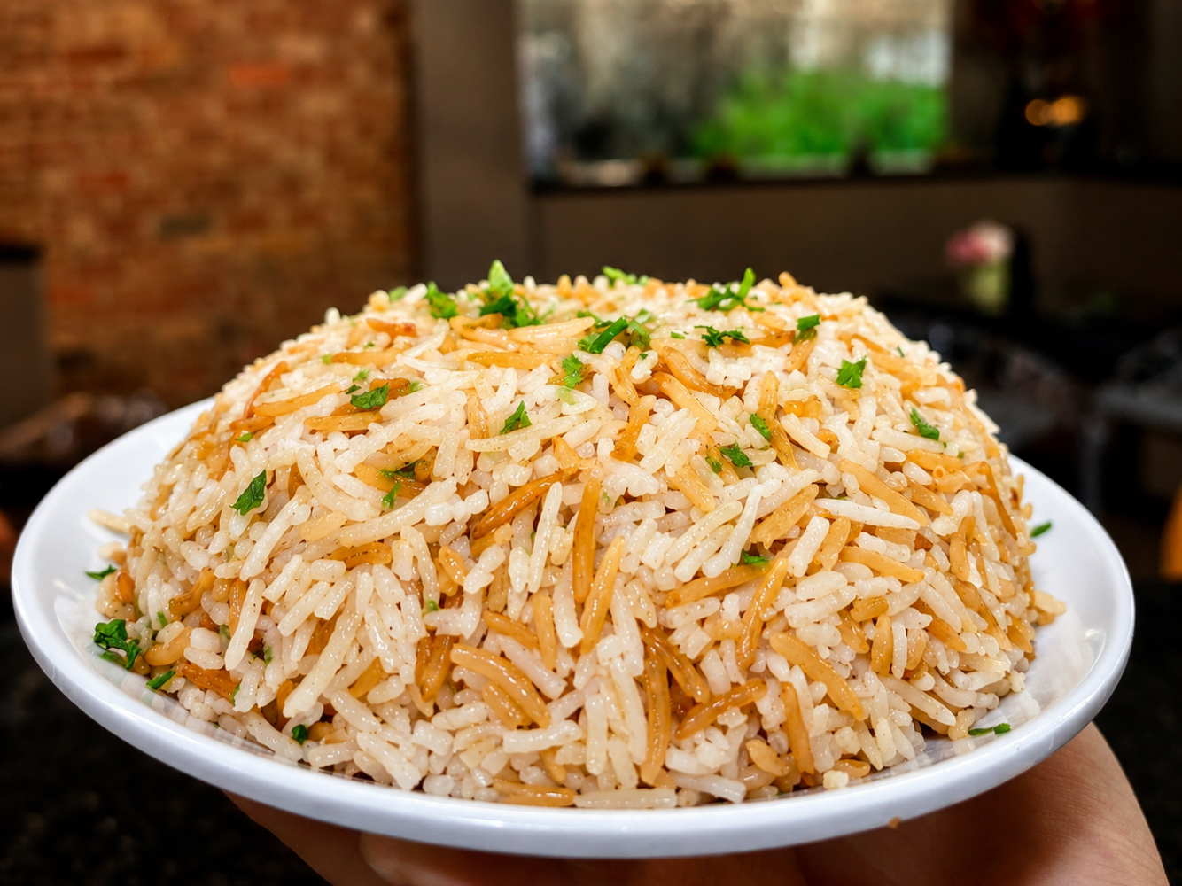 White rice.
