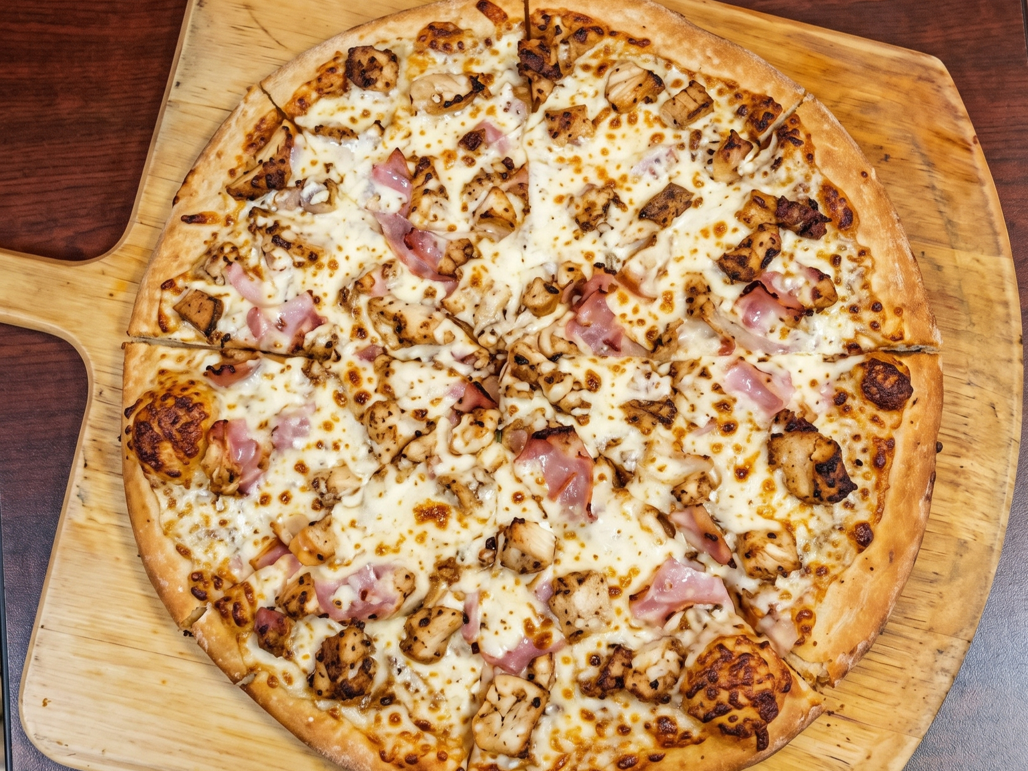 Chicken Cordon Bleu Pizza.
