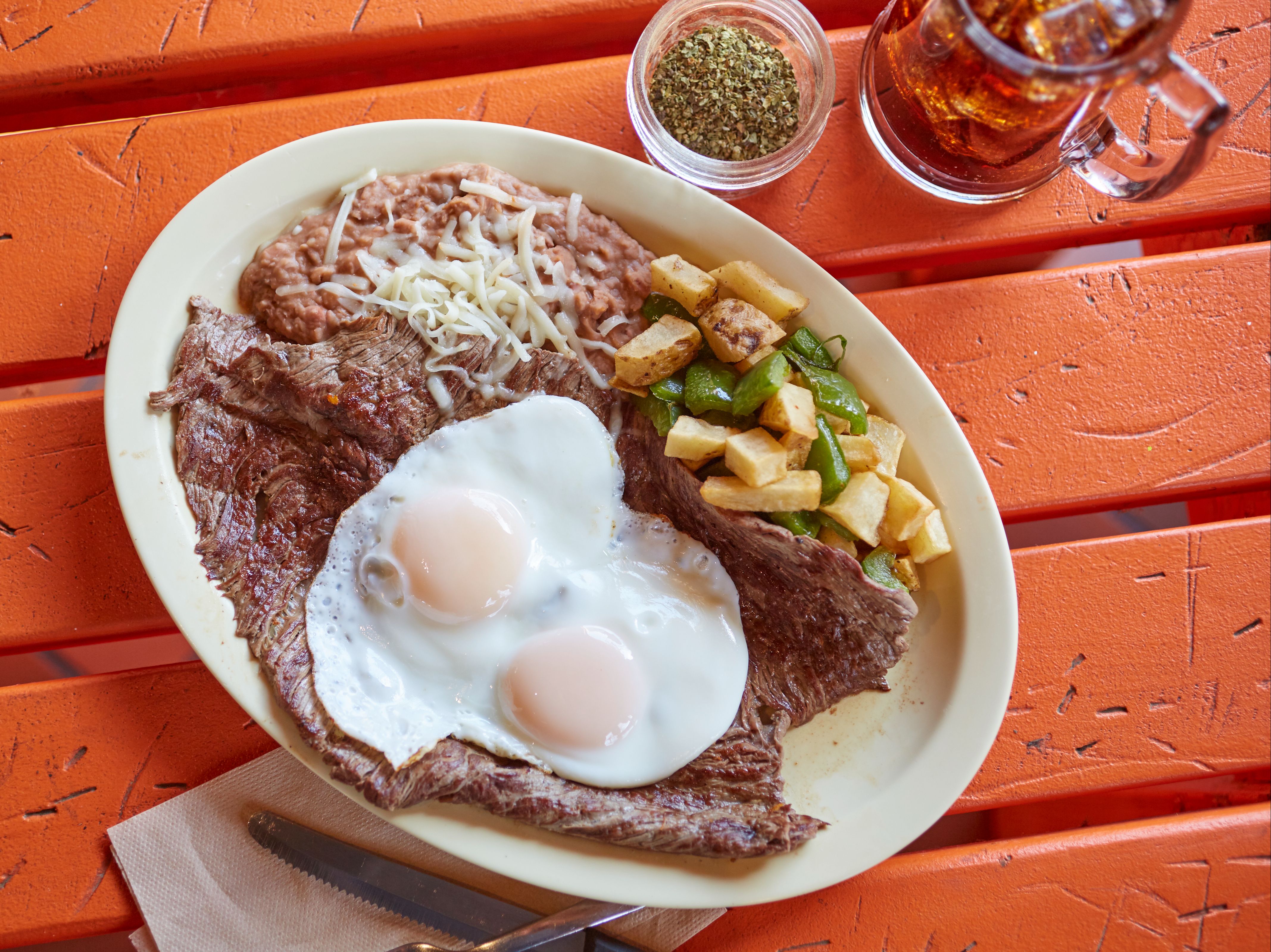 Carne Asada Breakfast Plate.