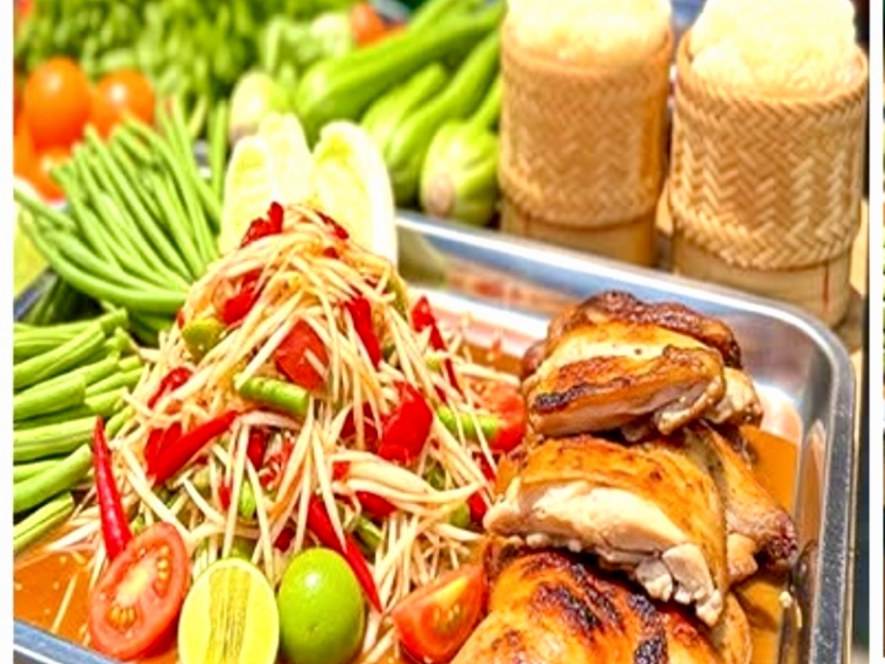 Papaya Salad/ Meat Platter.