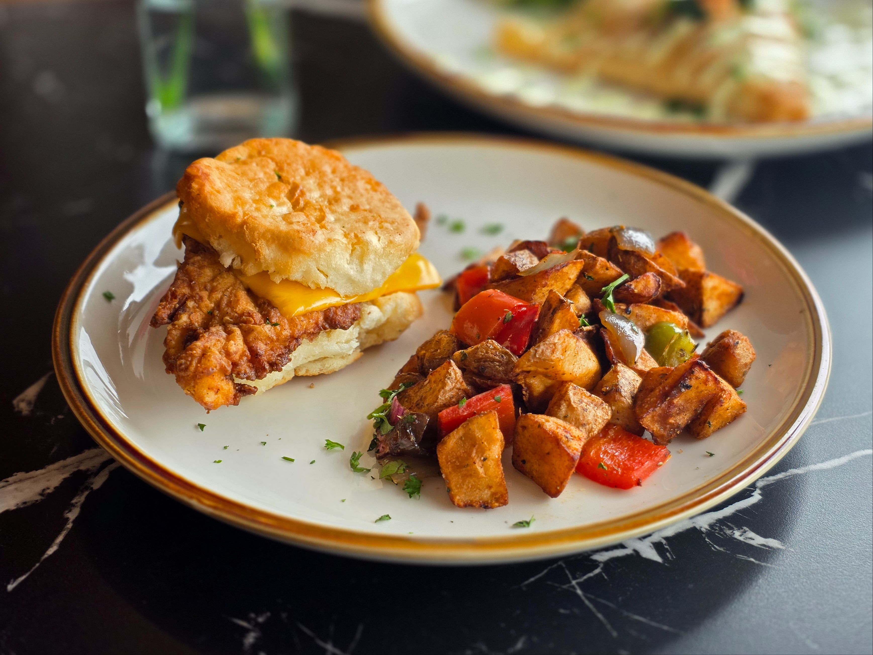 Chicken Biscuit Breakfast.