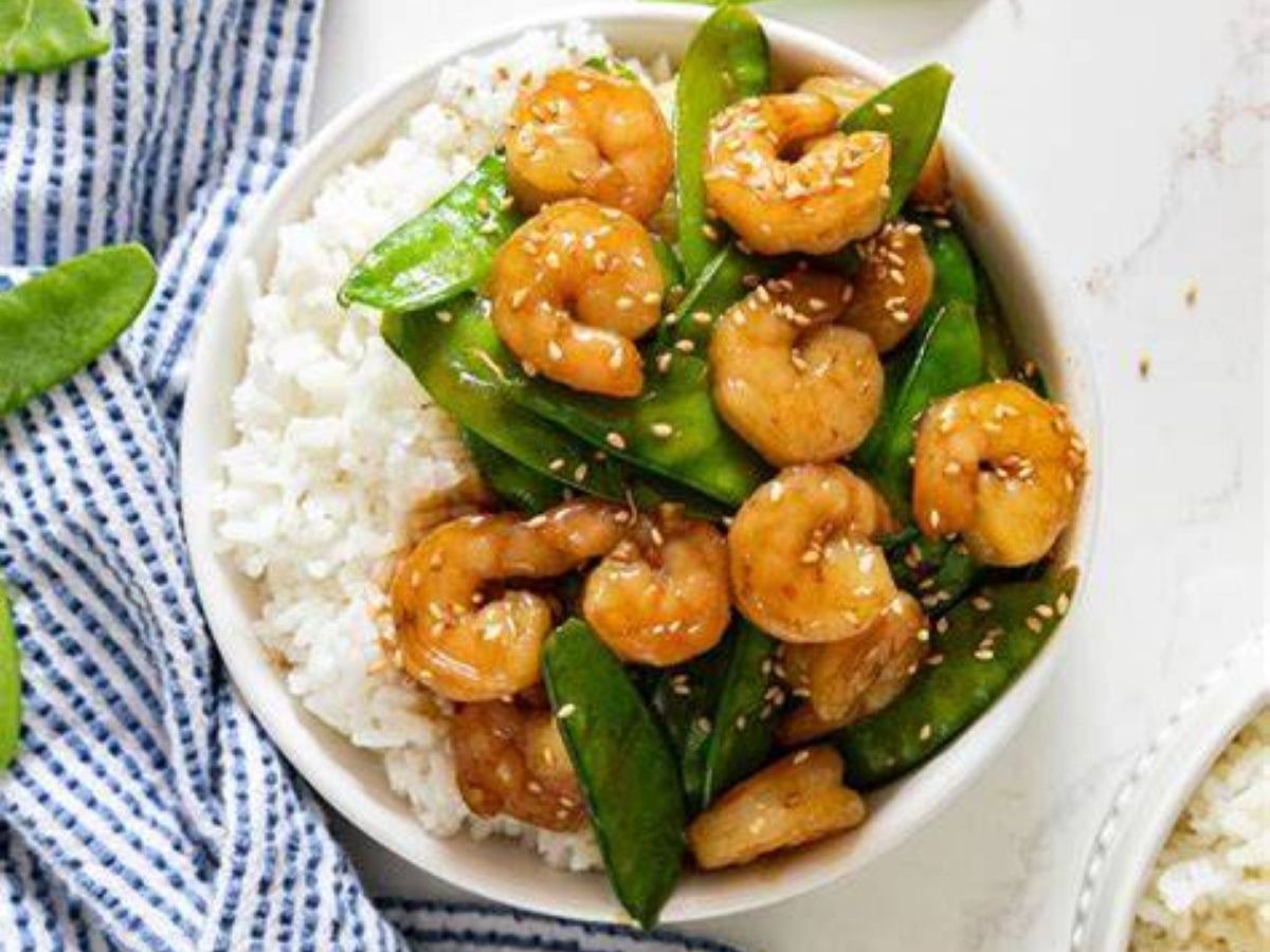 SP9. Shrimp w/ Snow Peas Combo / Tôm Xào Đậu Hà Lan Combo / 虾仁炒荷兰豆套餐.