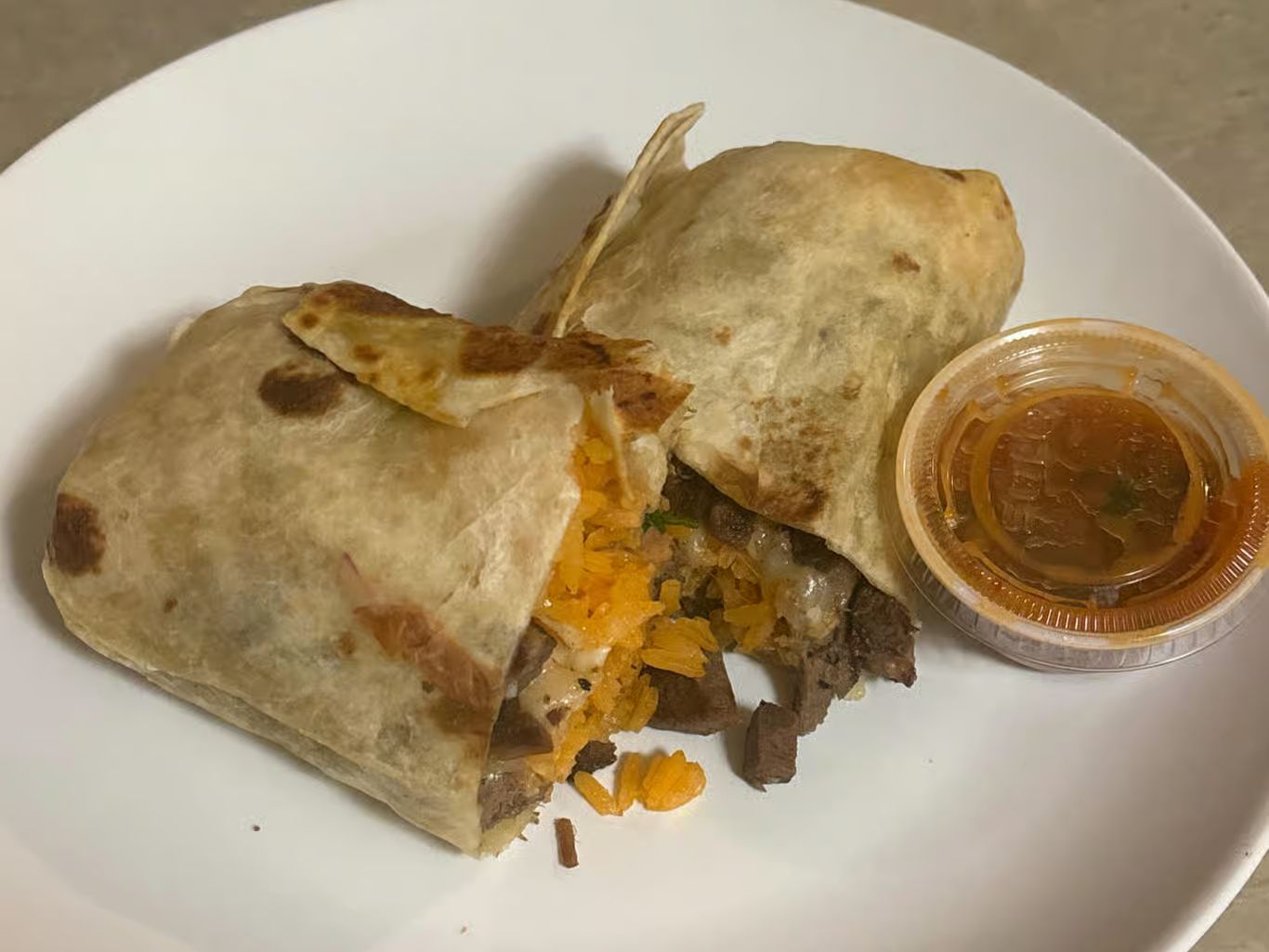 Beef Tongue Burrito.