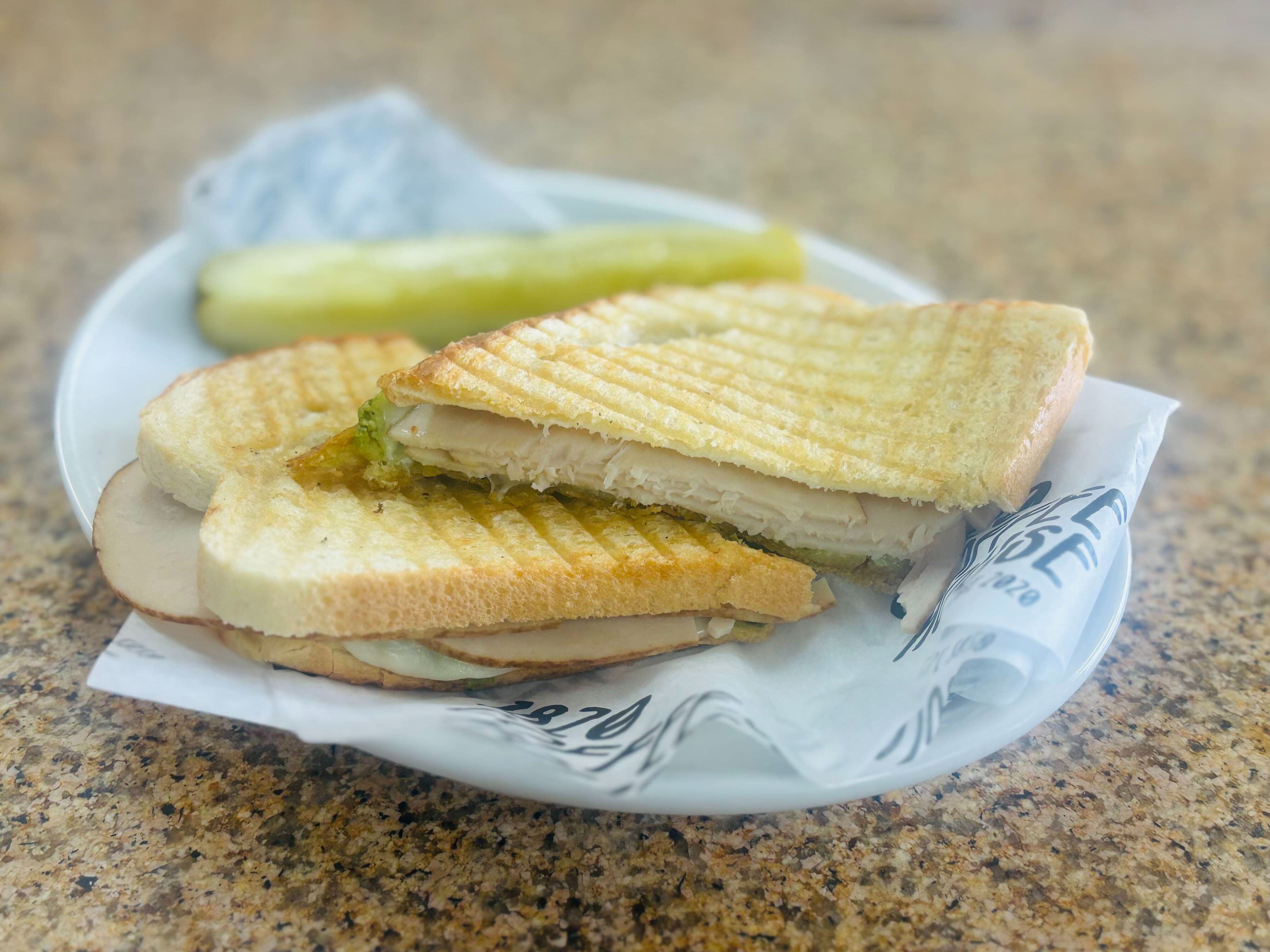 Panini- Pesto Turkey Provolone.