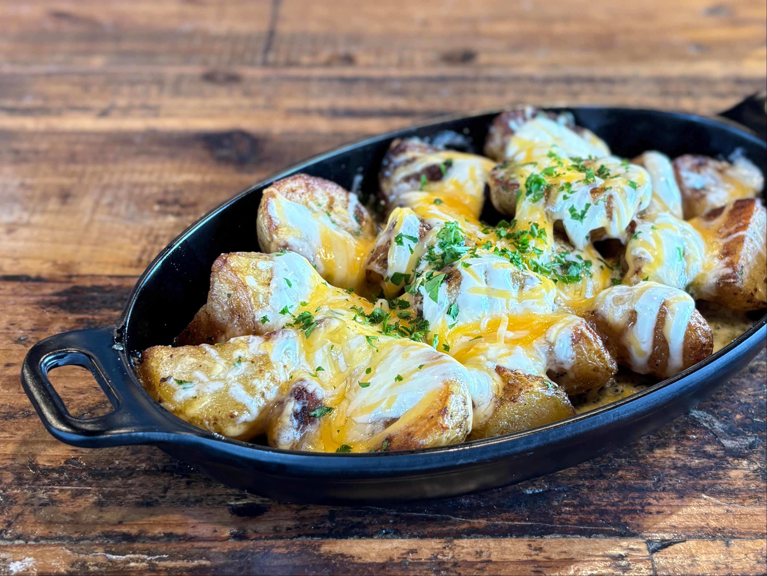 Cheesy Garlic Potatoes.