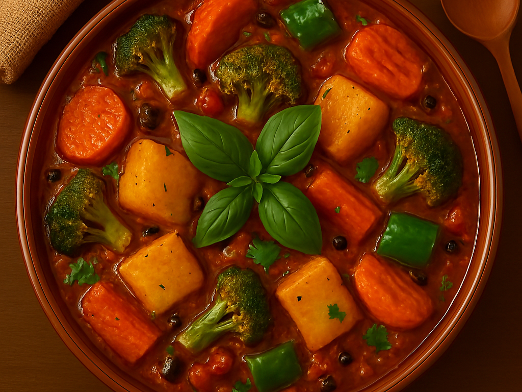 Vegetable Chettinadu (V, GF, NF, DF).
