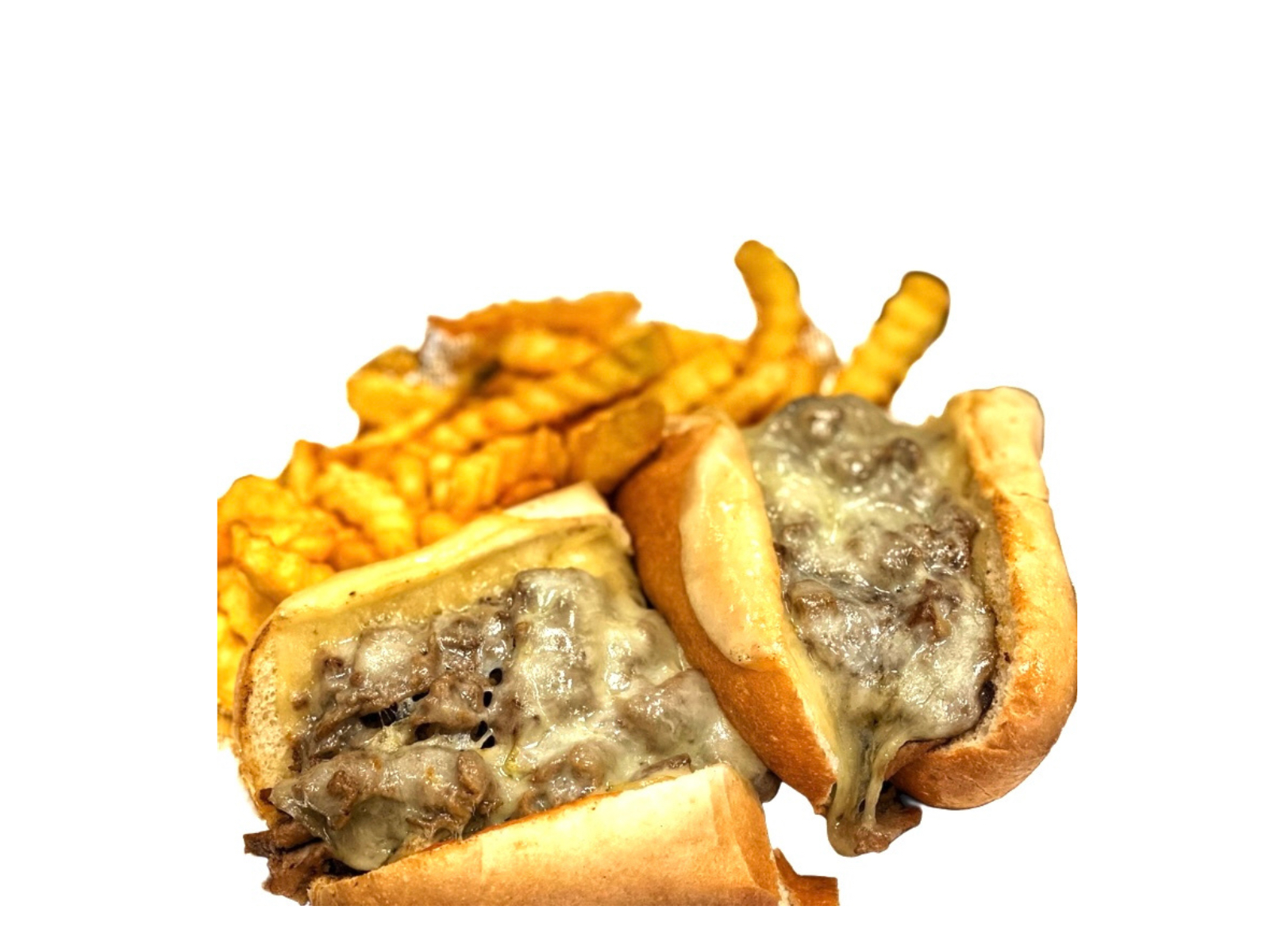 PHILLY CHEESE STEAK W/FRIES.