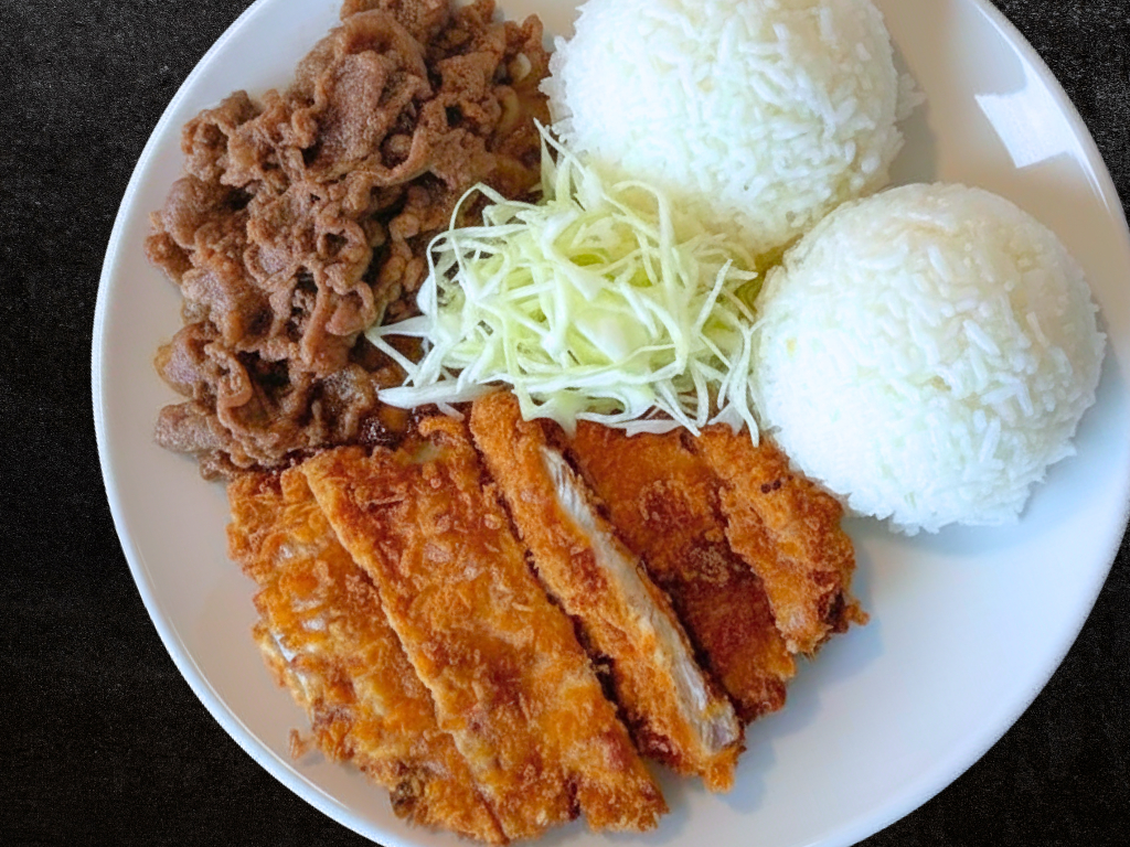 Katsu + Beef Teriyaki.