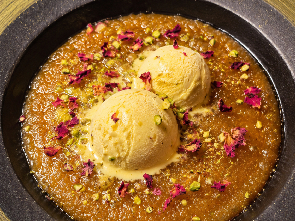 Moong Daal with Pista Icecream.