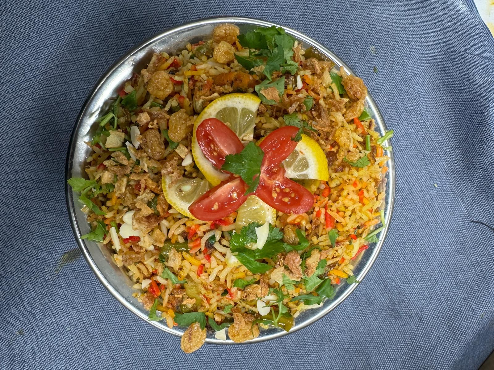 Chicken 65 Biryani.
