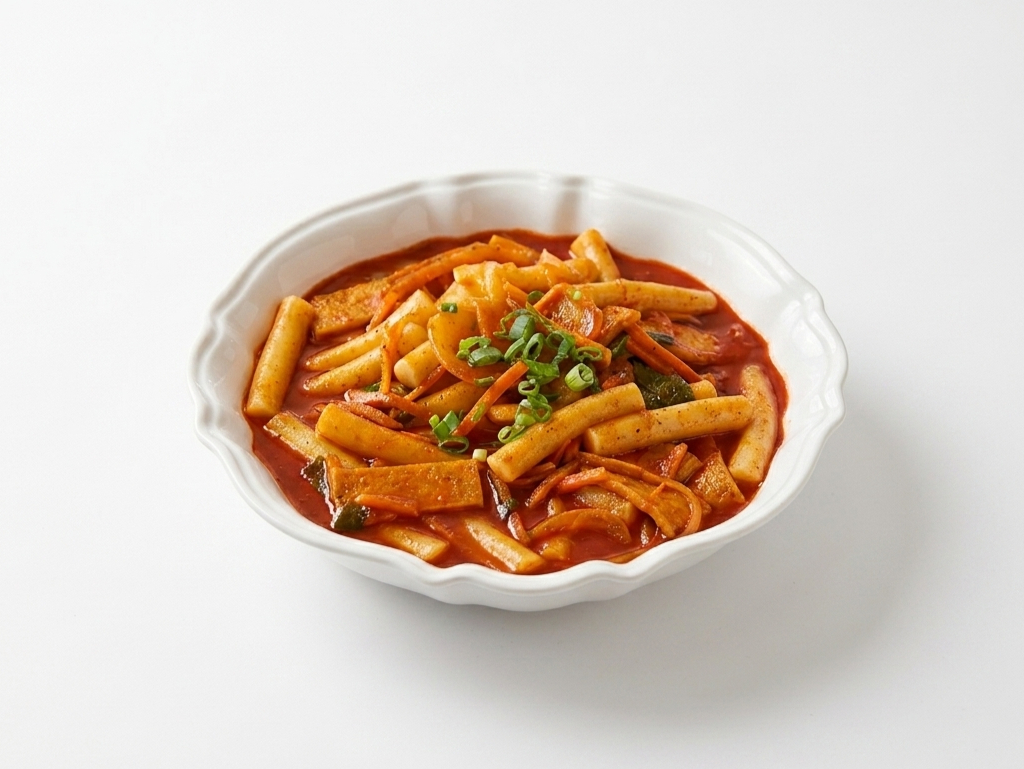 떡볶이 Tteokbokki (Hot & Spicy Rice Cake).