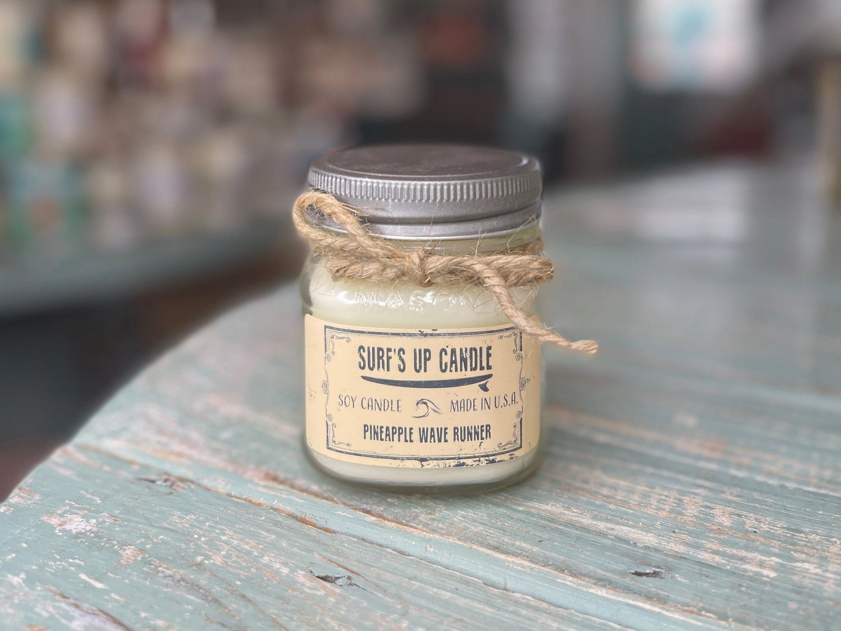 Pineapple Wave Runner Mason Jar Candle - Original Collection 8oz Medium.