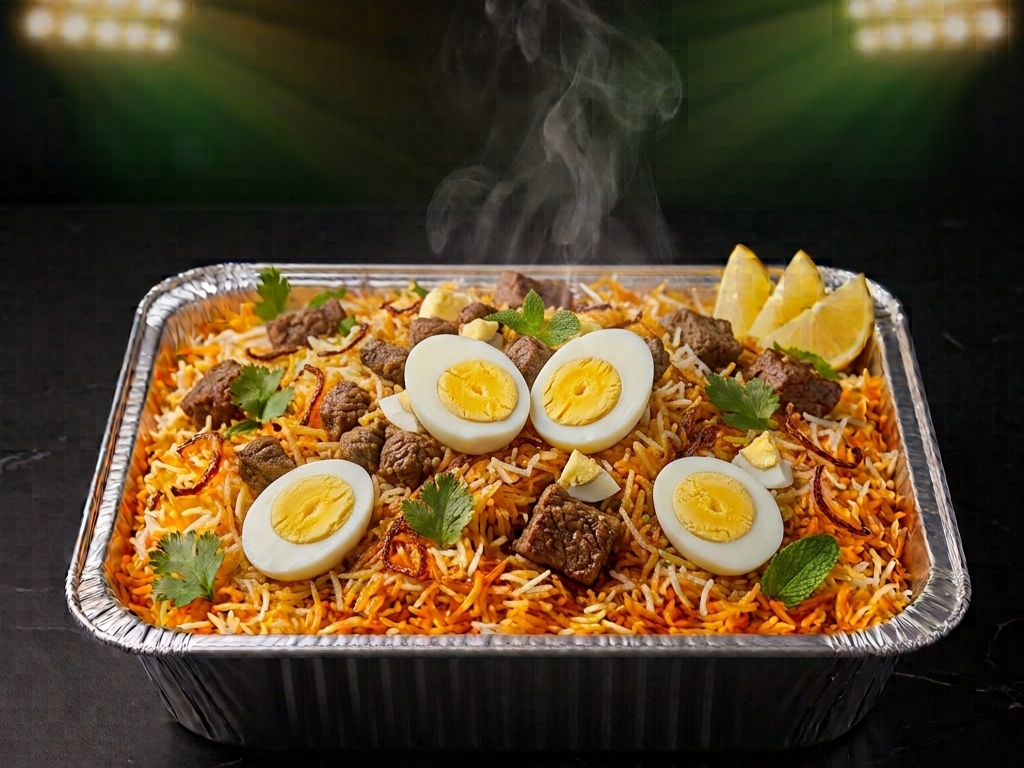Med 1/2 Tray Beef Biryani
