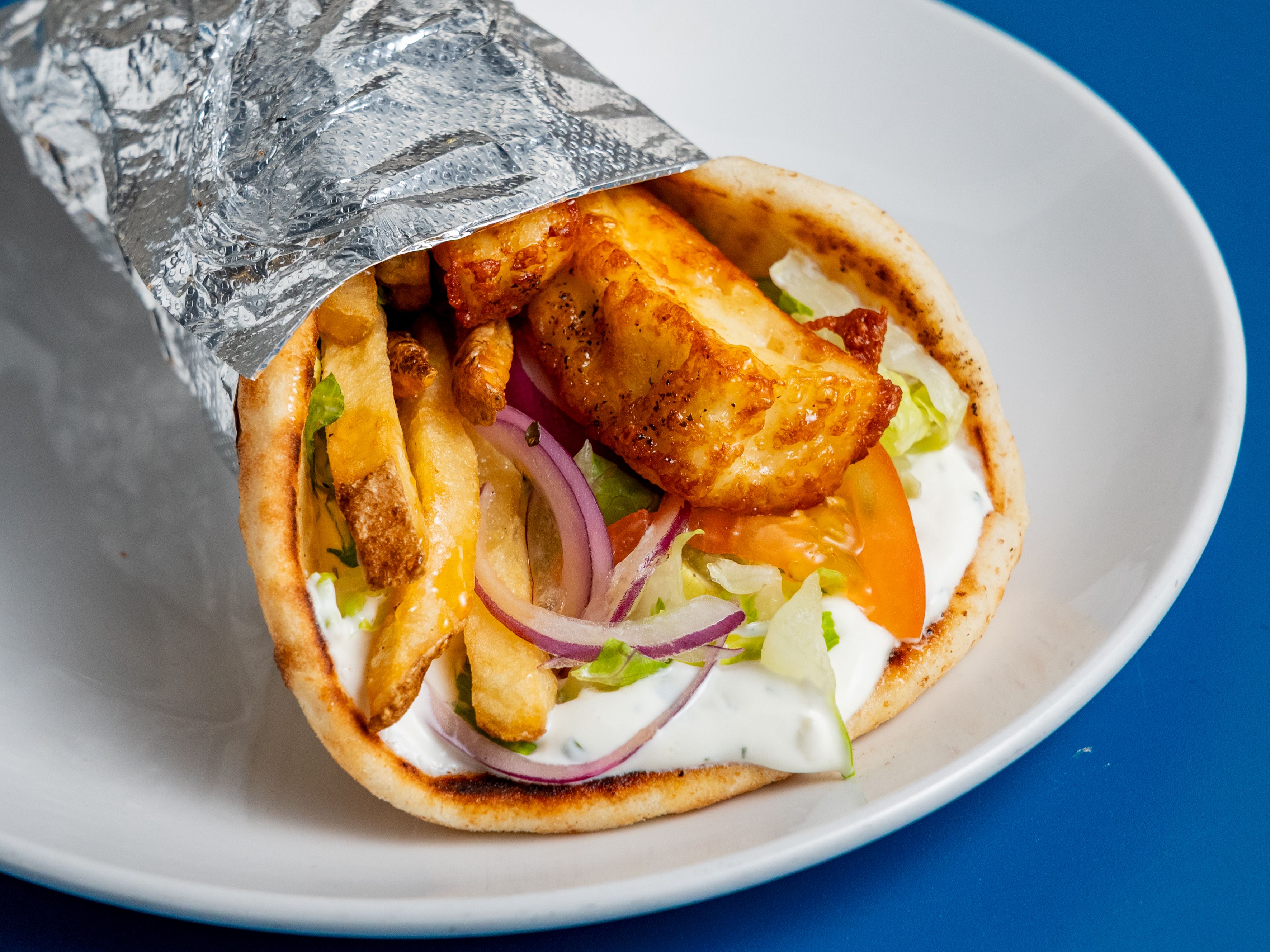 Fried Halloumi Pita.