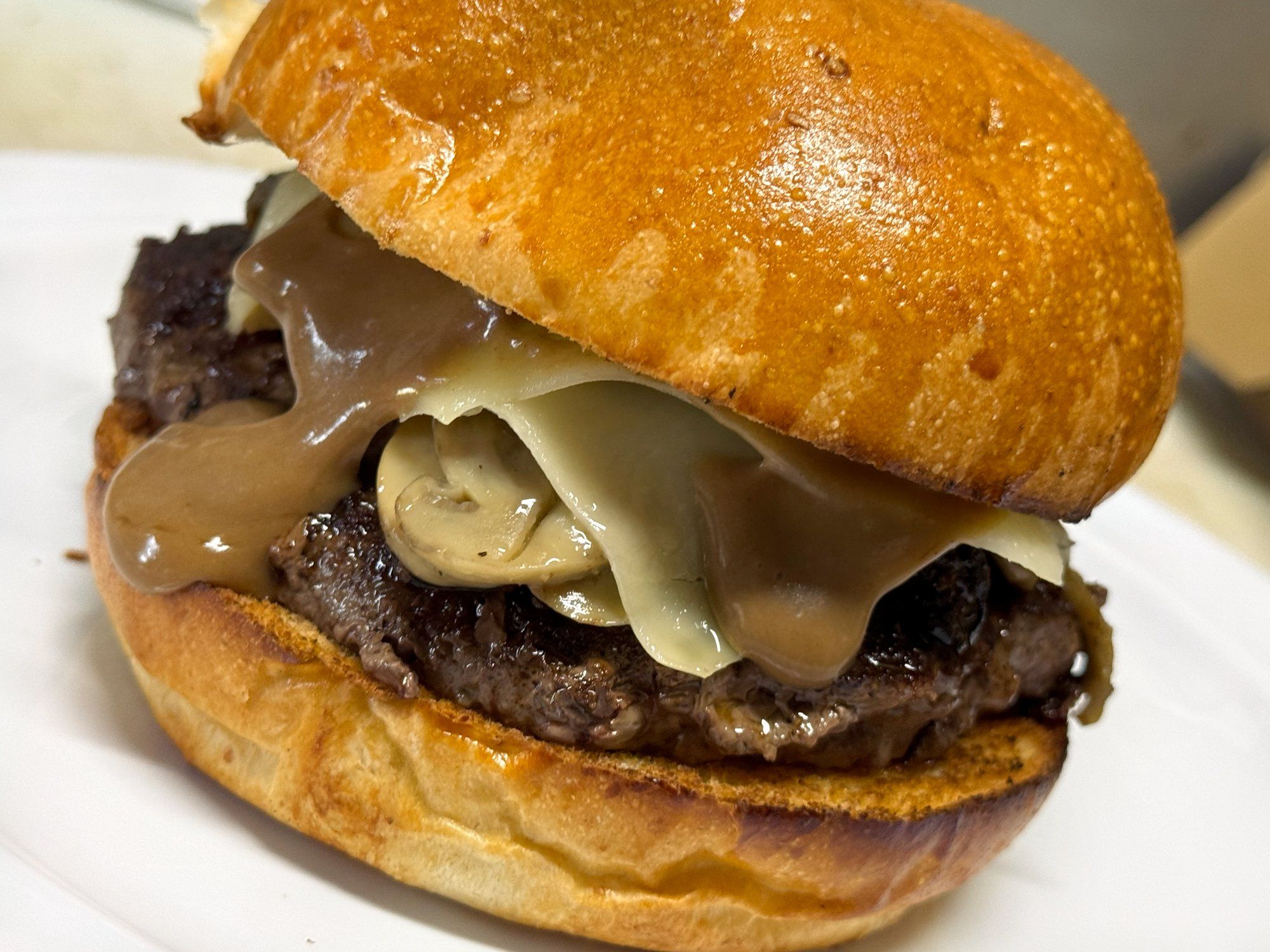 Mushroom Swiss Burger.