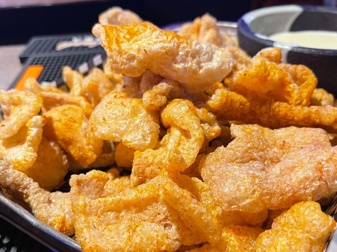 Pork Rinds & Queso.