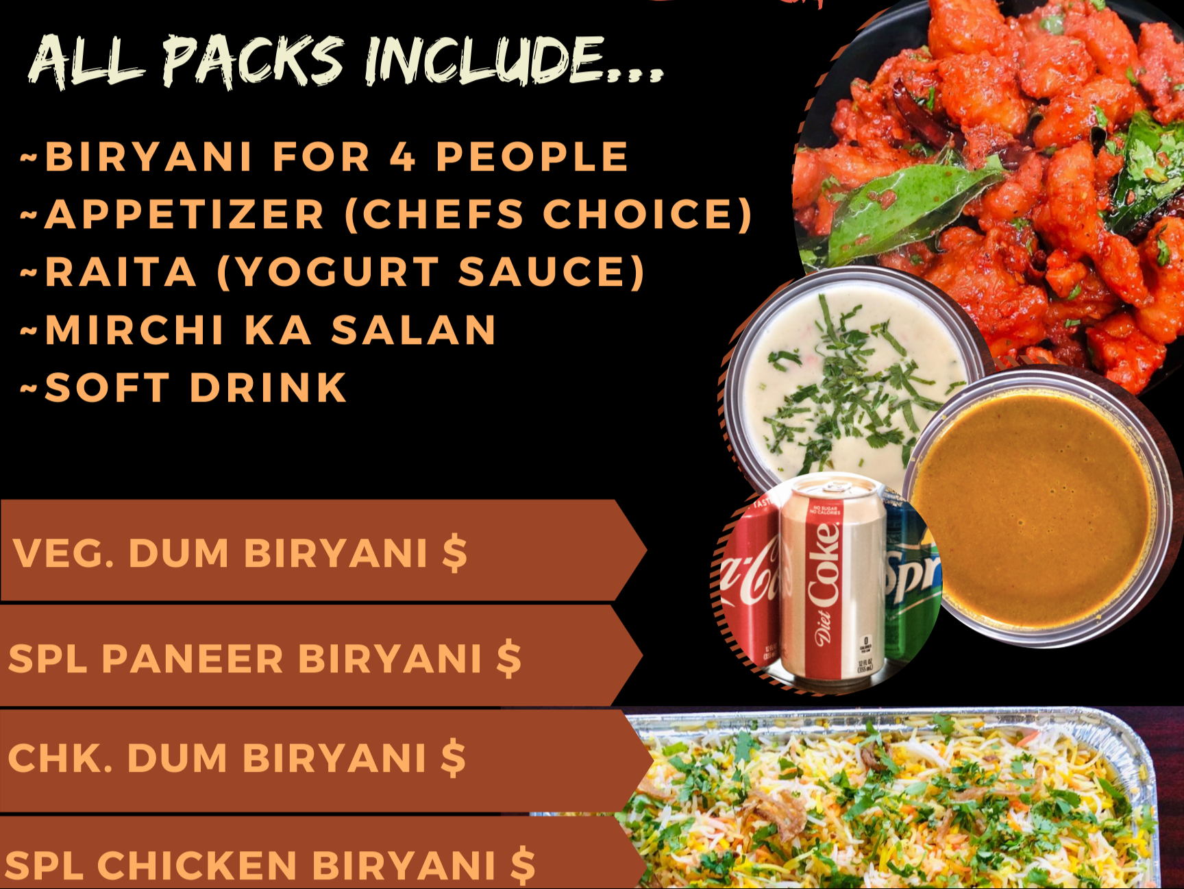 Chicken Dum Family Pack (with Appetizer).