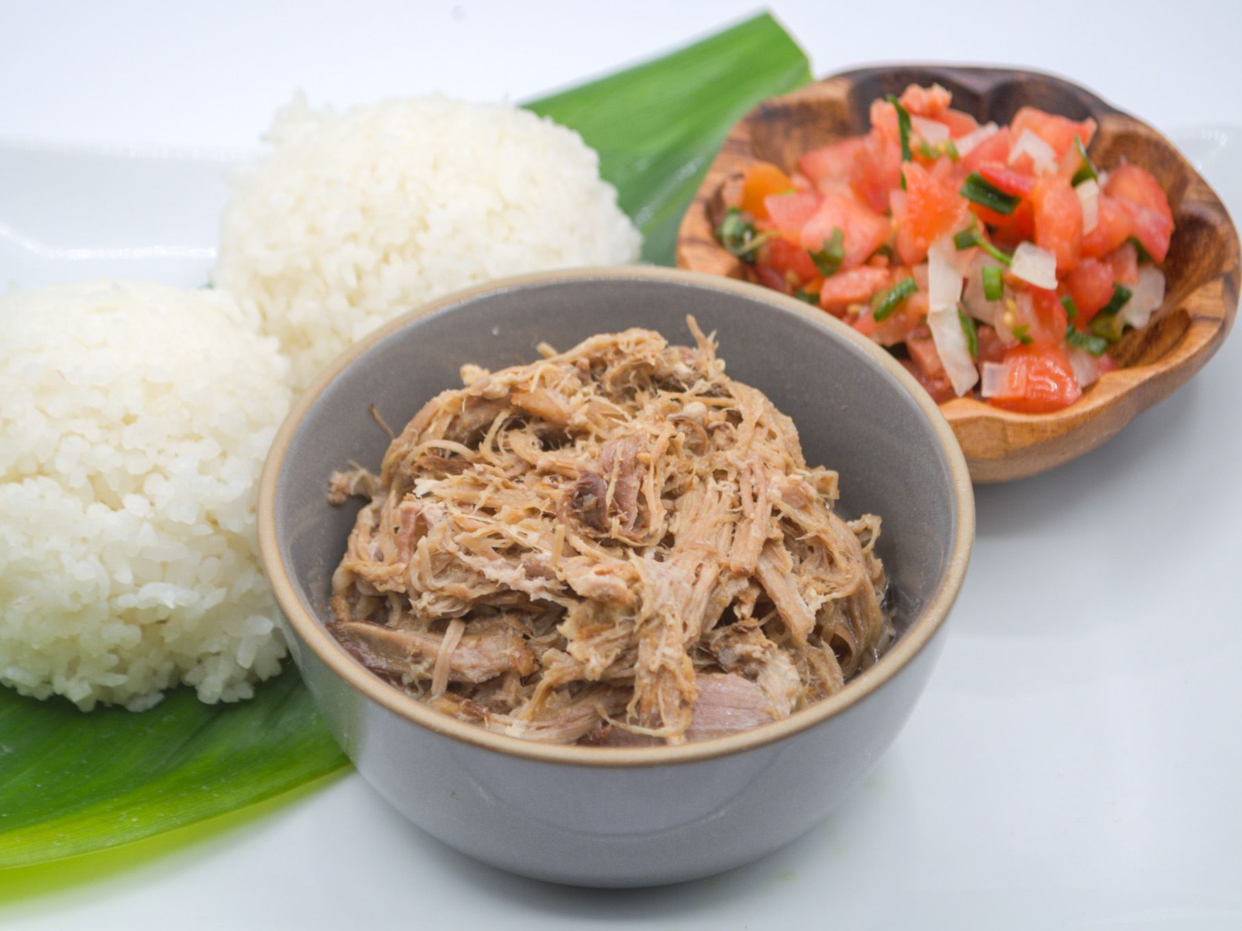 #5 Kalua Pig & Lomi from Yama's Fish Market — Tender kalua pig with fresh lomi salmon and white rice.
