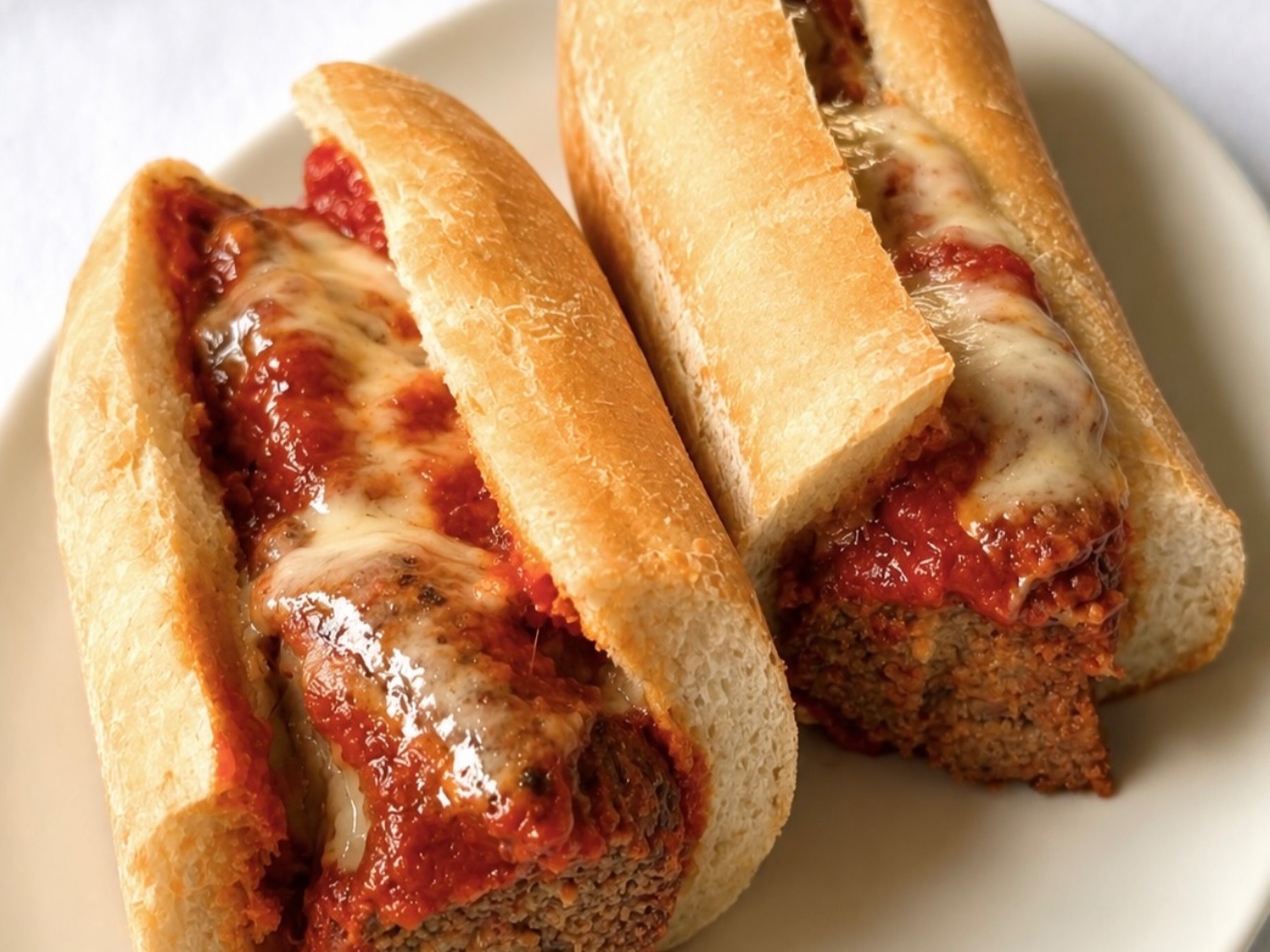 Meatball Parmigiana Sandwich.